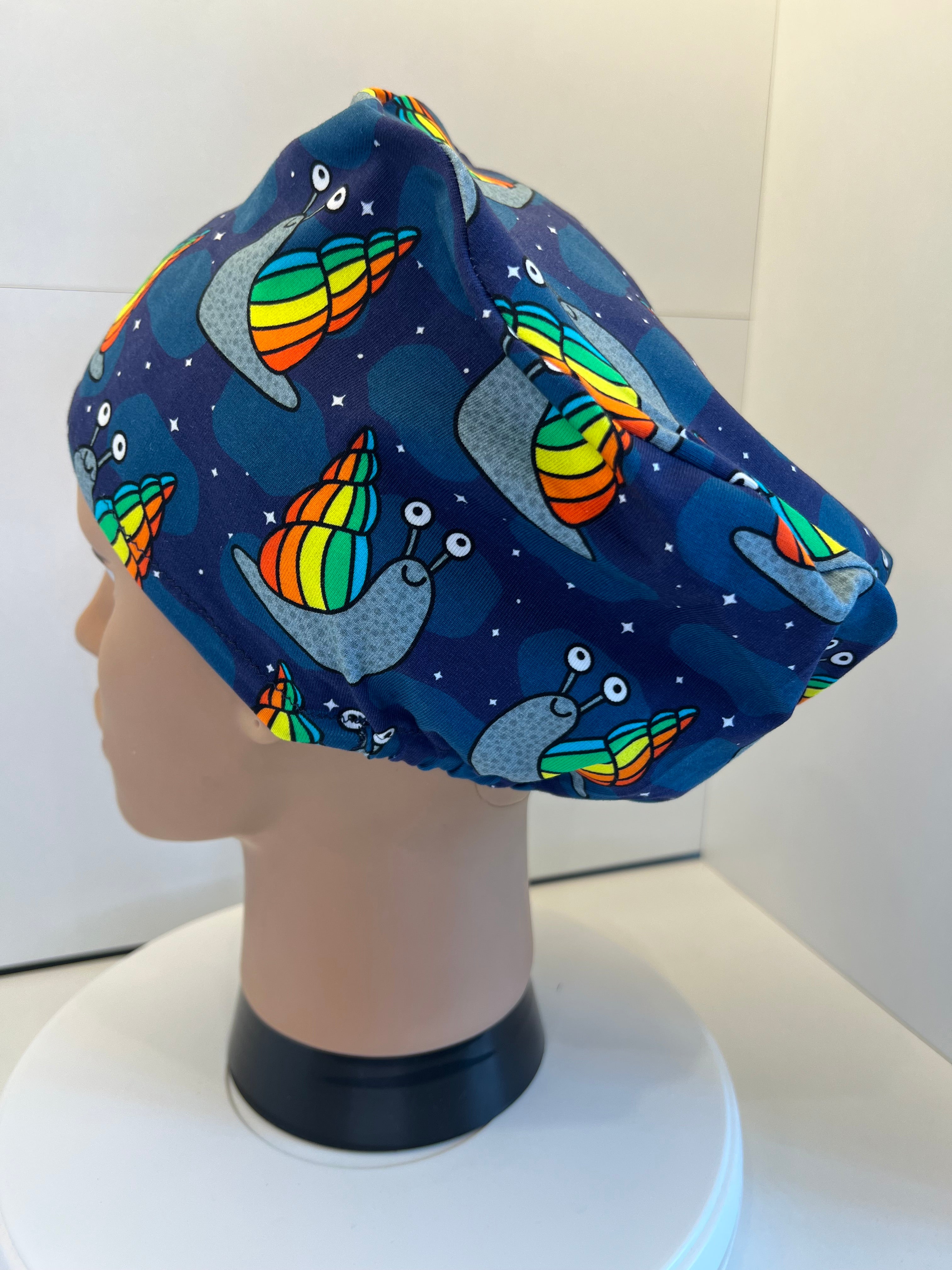 Starlit Snails Premium Cotton Jersey super soft theatre scrub hat/cap