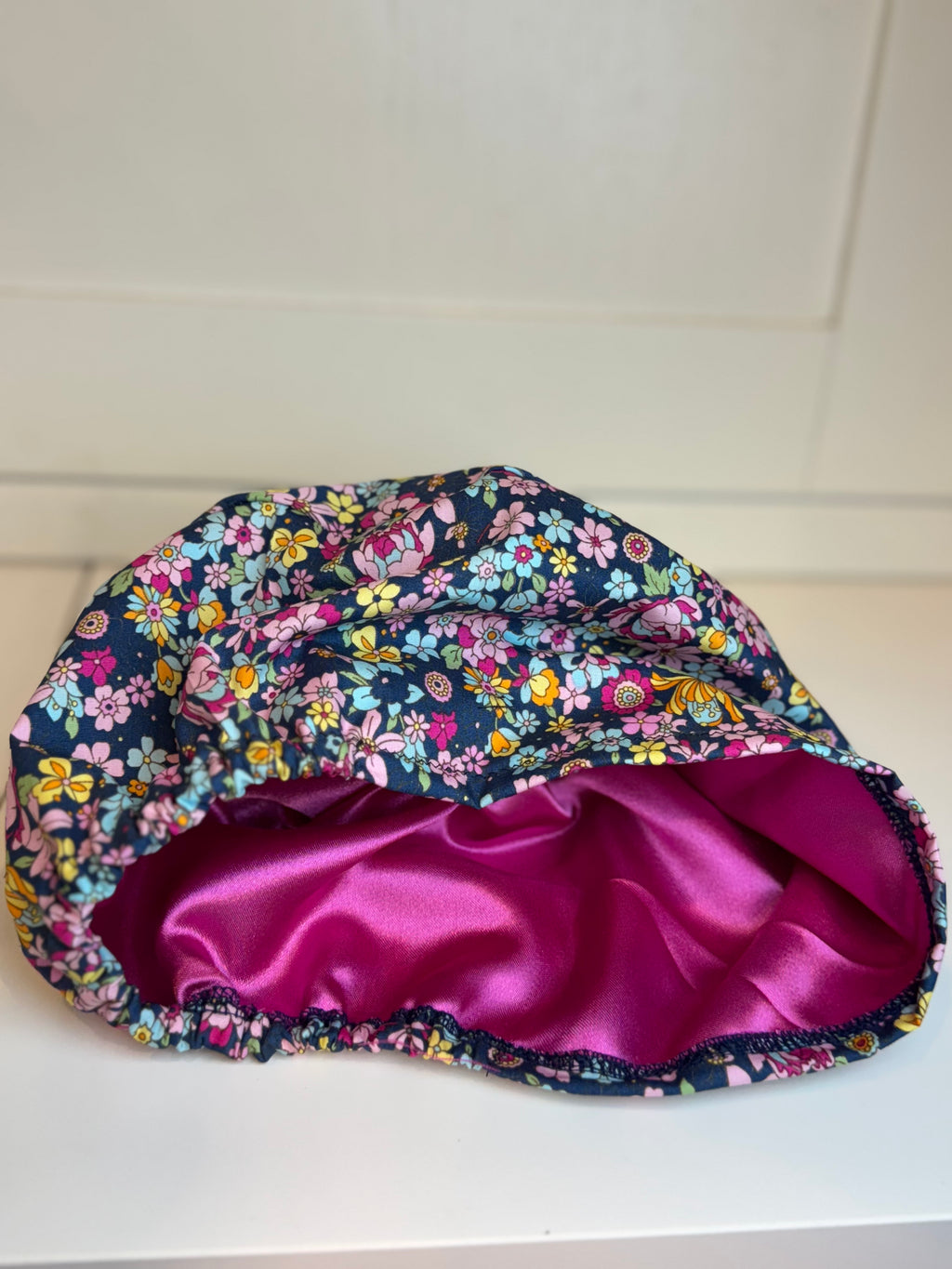 Wildflower Garden theatre scrub hat/cap - 100% cotton, Optional Satin lining