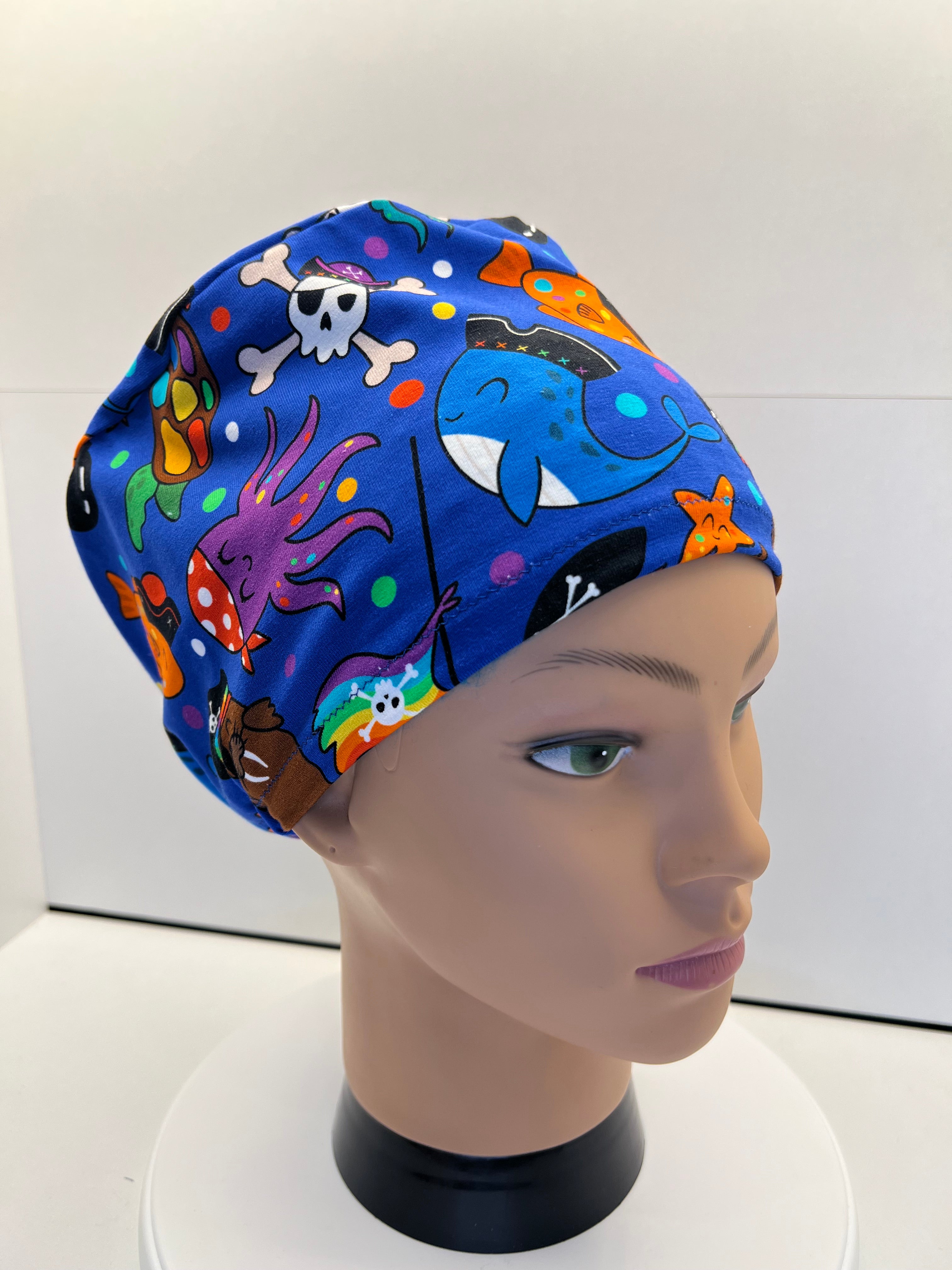 Ocean Pirates 100% Premium Jersey Fabric Theatre Hat/Scrub Cap