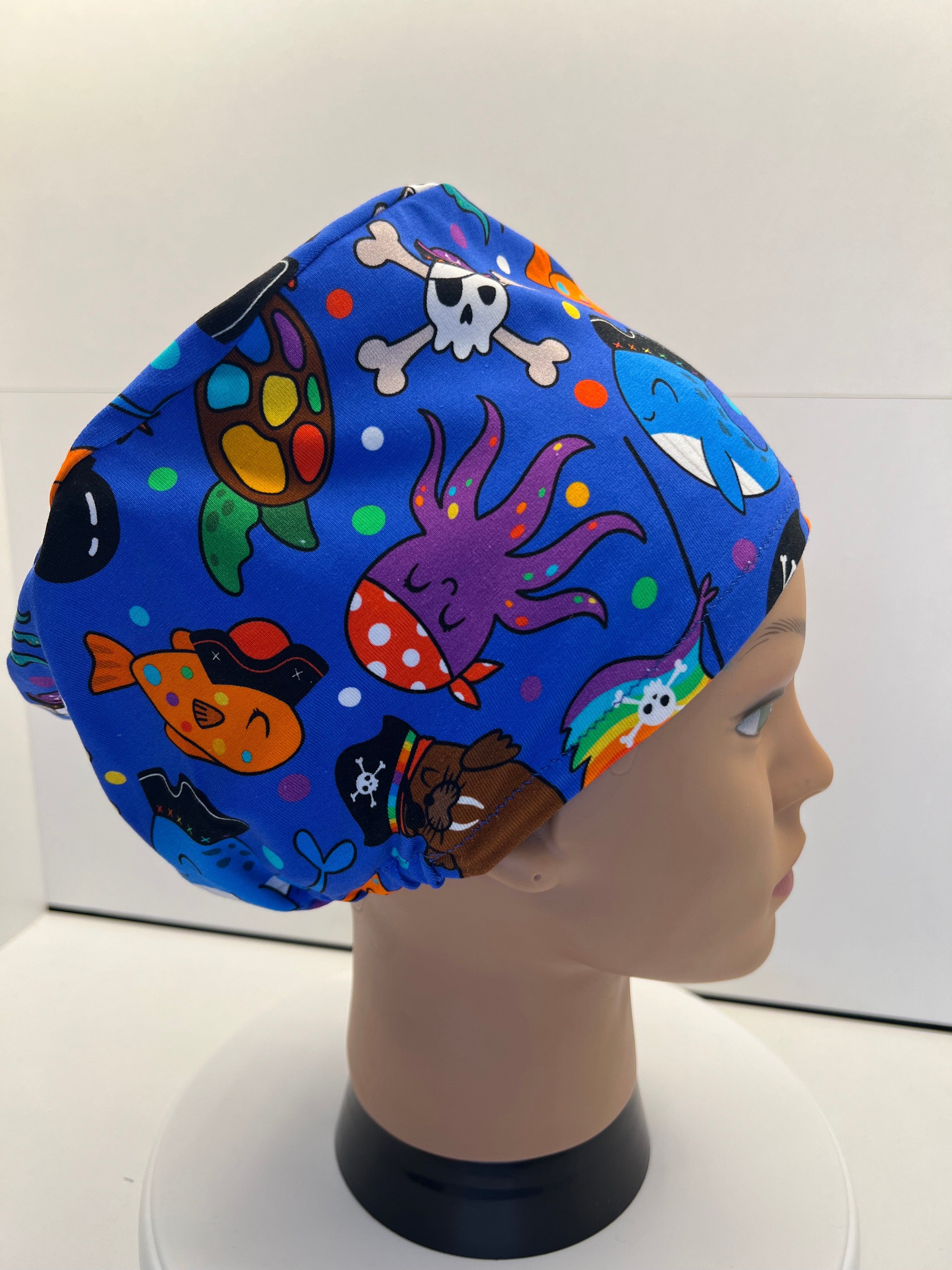 Ocean Pirates 100% Premium Jersey Fabric Theatre Hat/Scrub Cap
