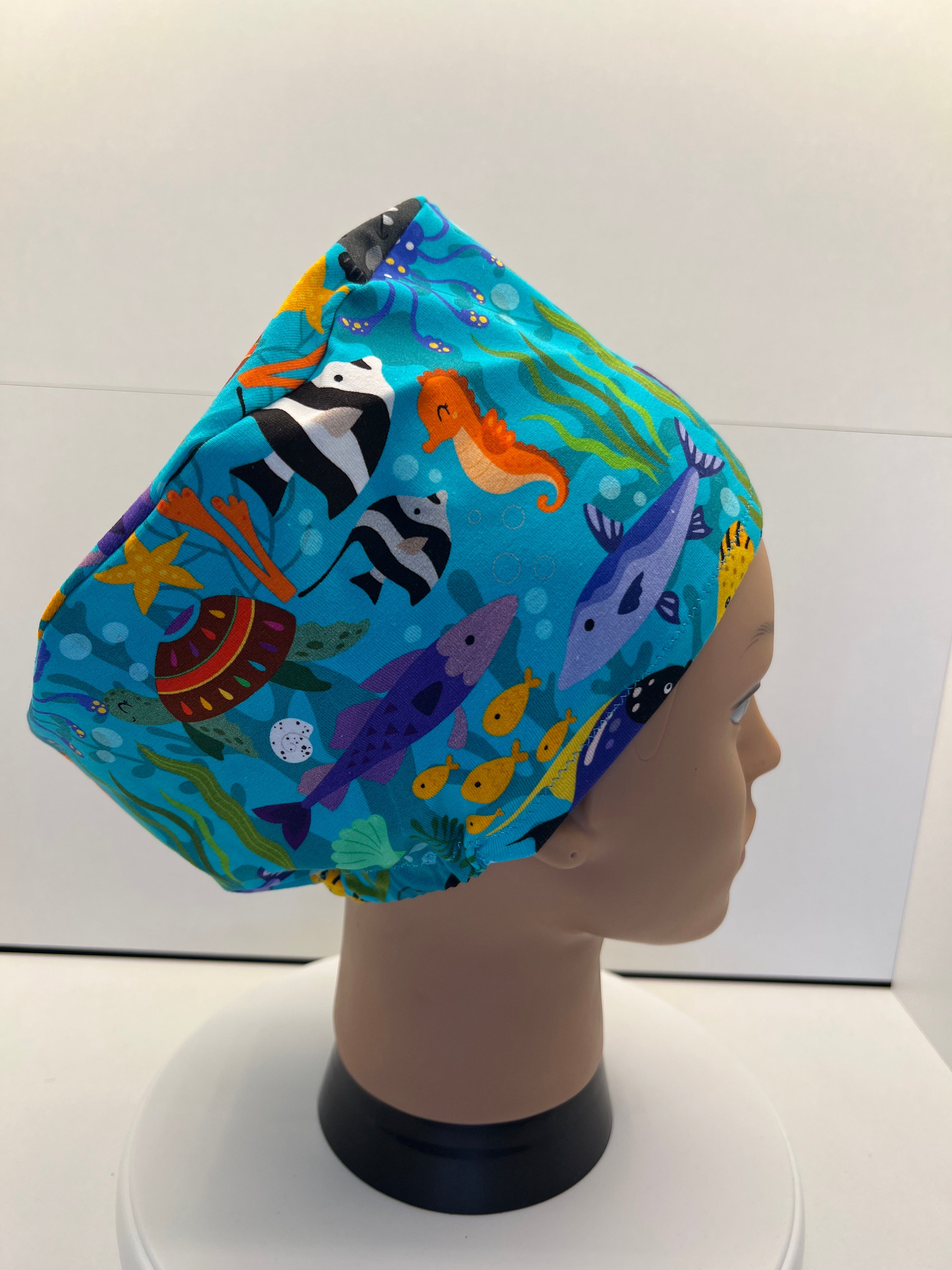 Tropical Lagoon 100% Premium Jersey Fabric Theatre Hat/Scrub Cap