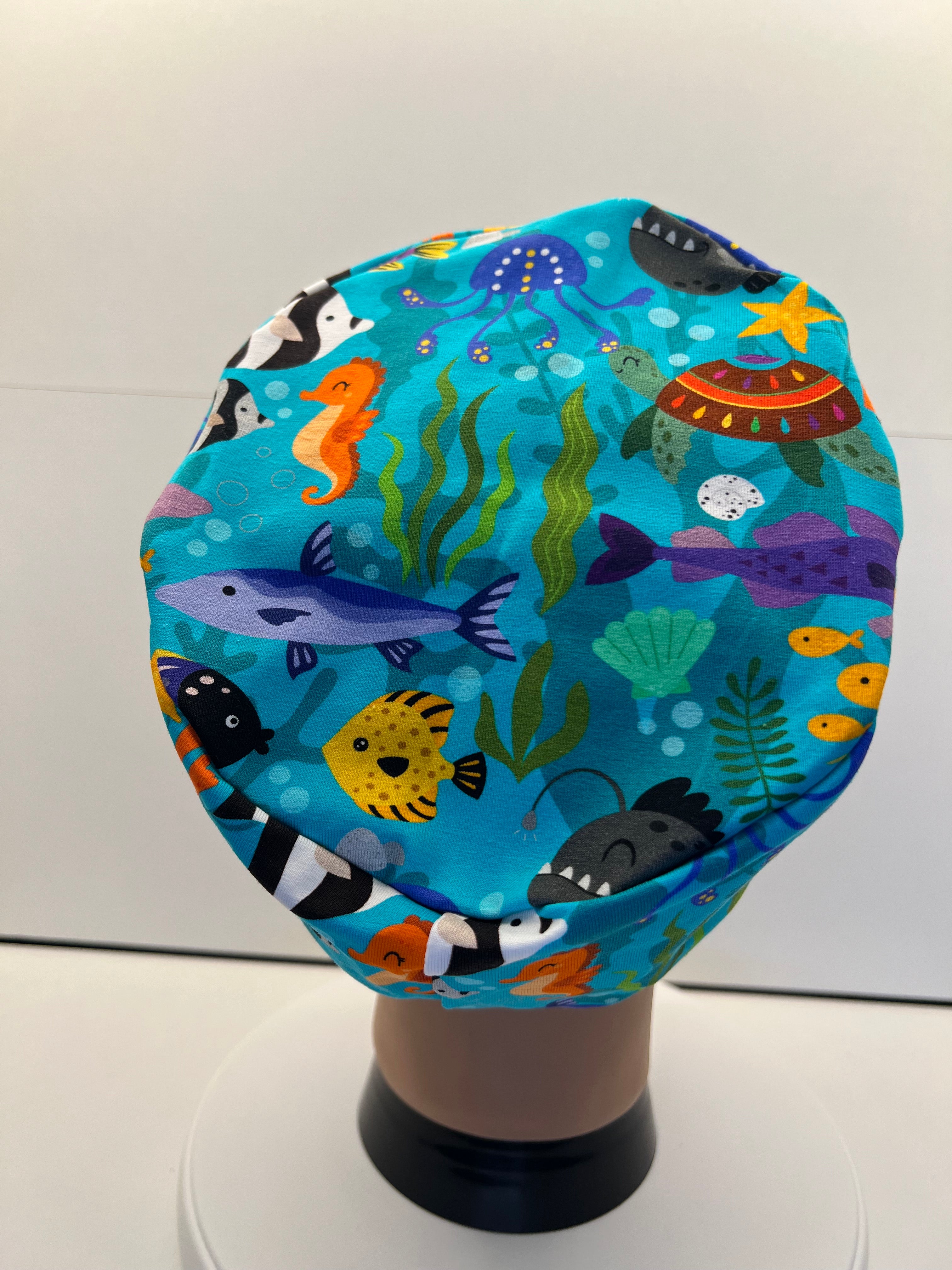 Tropical Lagoon 100% Premium Jersey Fabric Theatre Hat/Scrub Cap