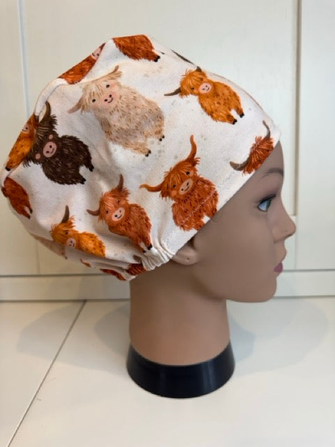 Cheerful Cows Premium Cotton Jersey super soft theatre scrub hat/cap