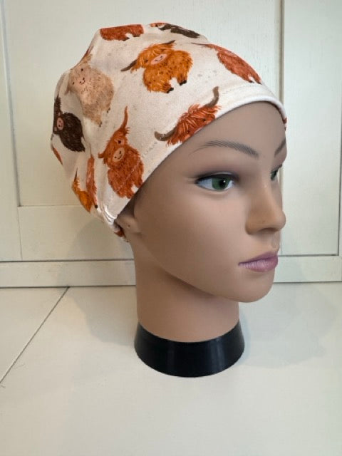 Cheerful Cows Premium Cotton Jersey super soft theatre scrub hat/cap