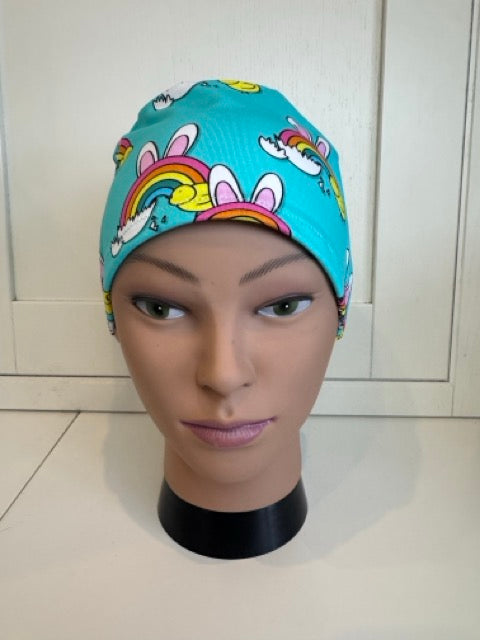 Easter Rainbows Premium Cotton Jersey super soft theatre scrub hat/cap