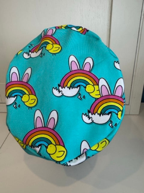 Easter Rainbows Premium Cotton Jersey super soft theatre scrub hat/cap