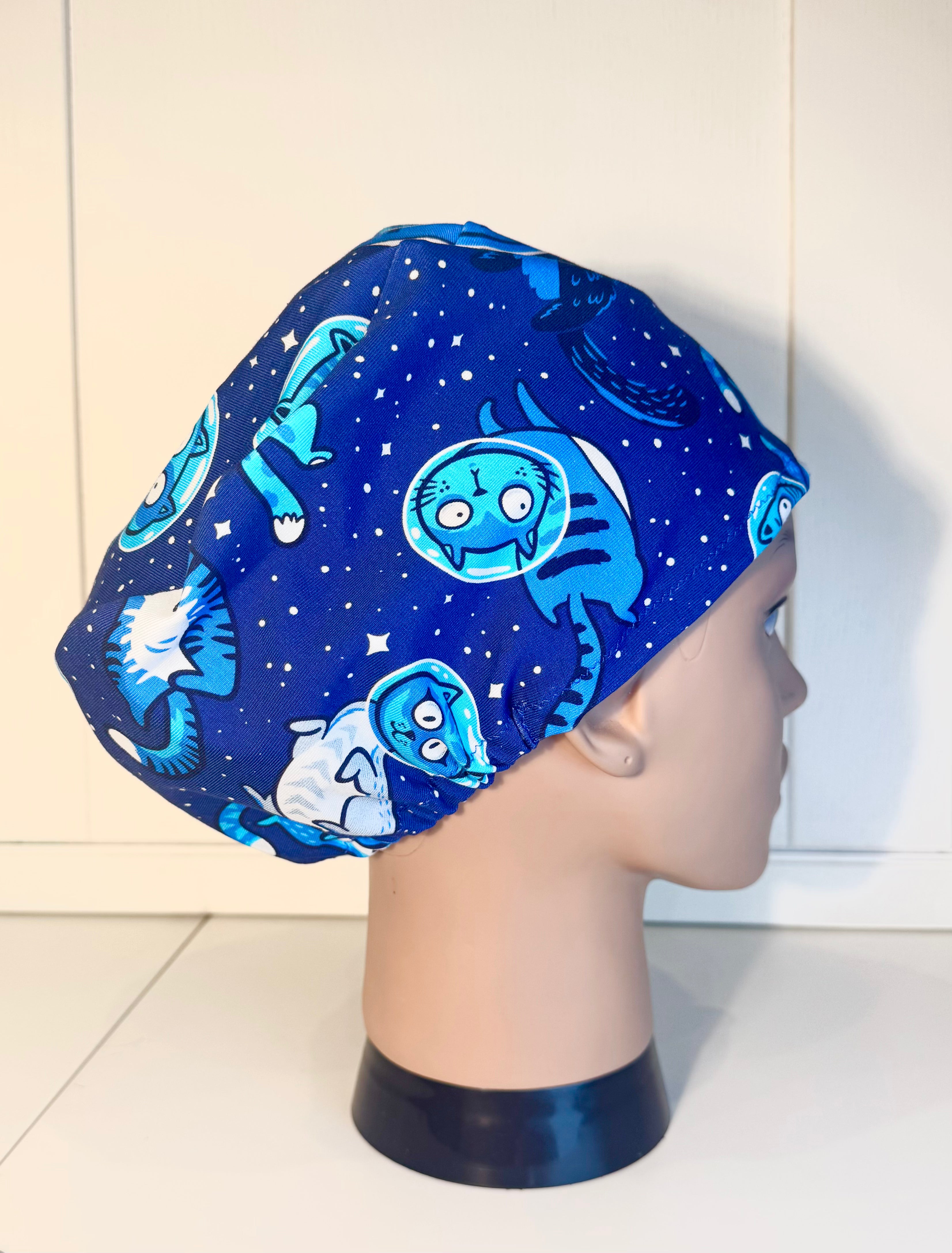 Cats in Space Premium Cotton Jersey super soft theatre scrub hat/cap