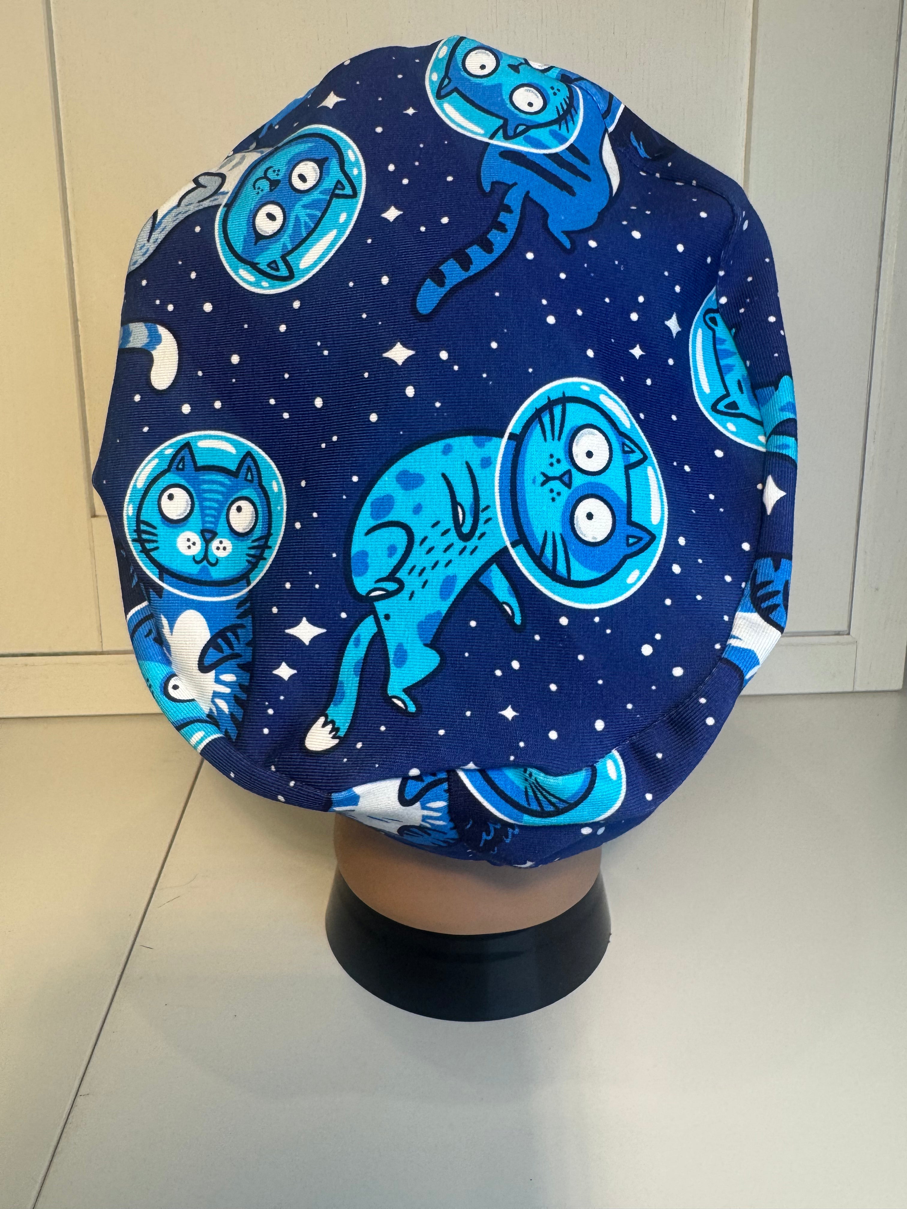 Cats in Space Premium Cotton Jersey super soft theatre scrub hat/cap
