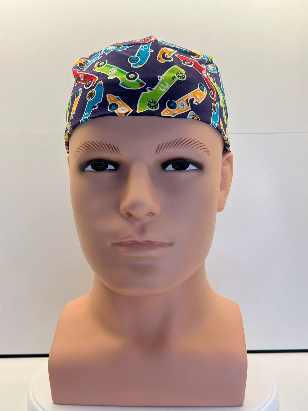 Racing Legends Cotton Fabric tie-back theatre scrub cap / hat