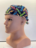 Racing Legends Cotton Fabric tie-back theatre scrub cap / hat