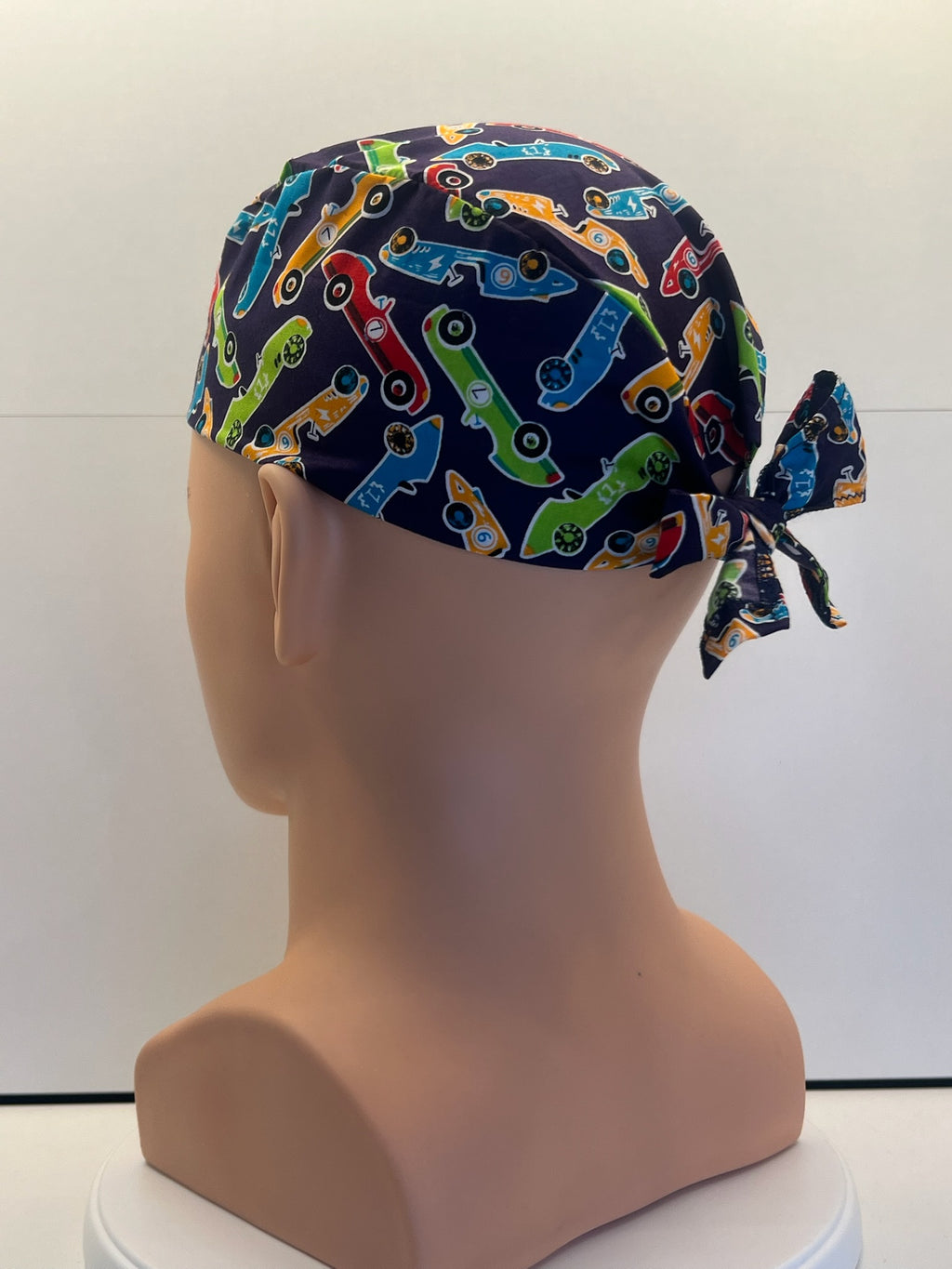 Racing Legends Cotton Fabric tie-back theatre scrub cap / hat
