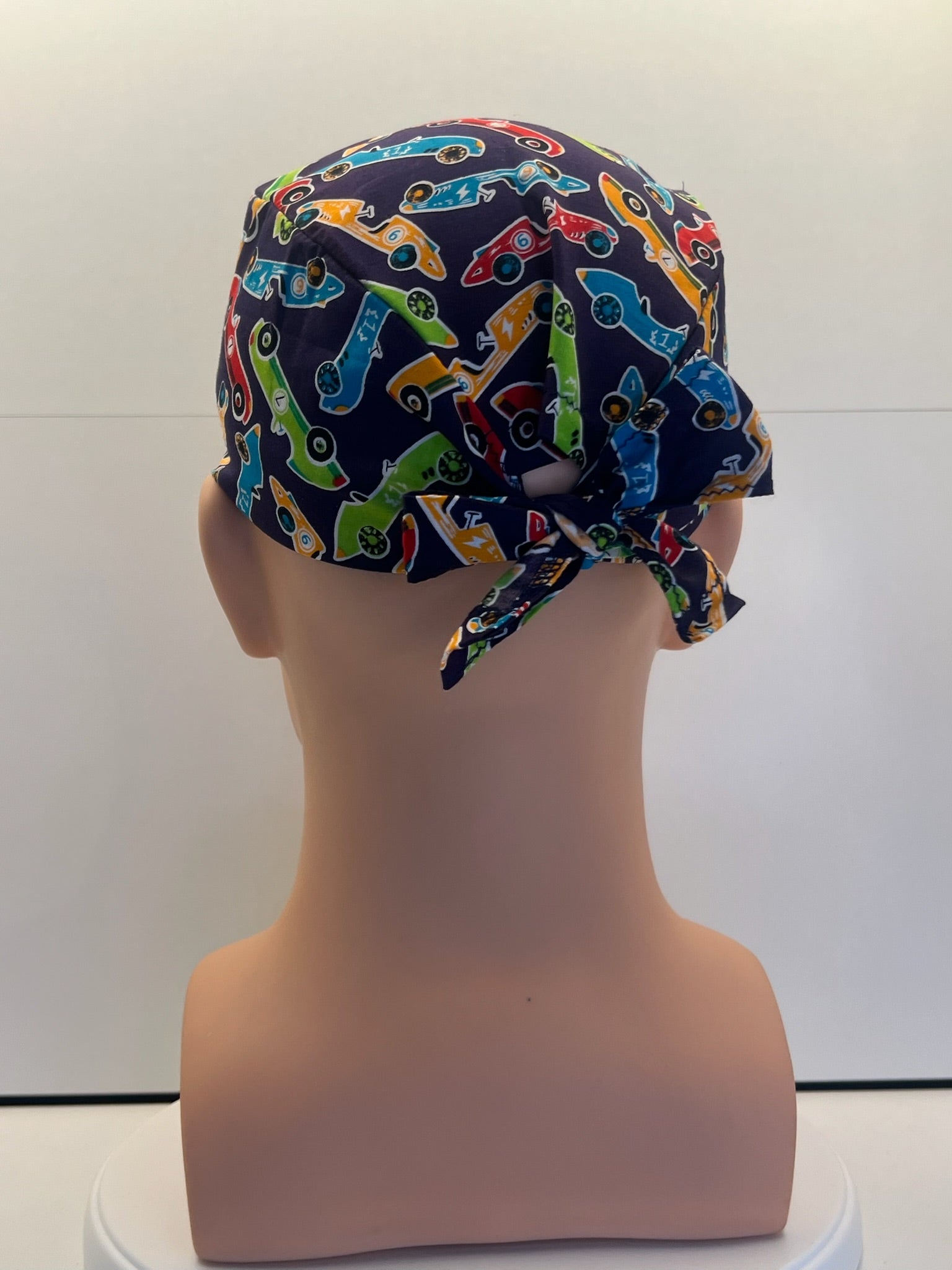 Racing Legends Cotton Fabric tie-back theatre scrub cap / hat