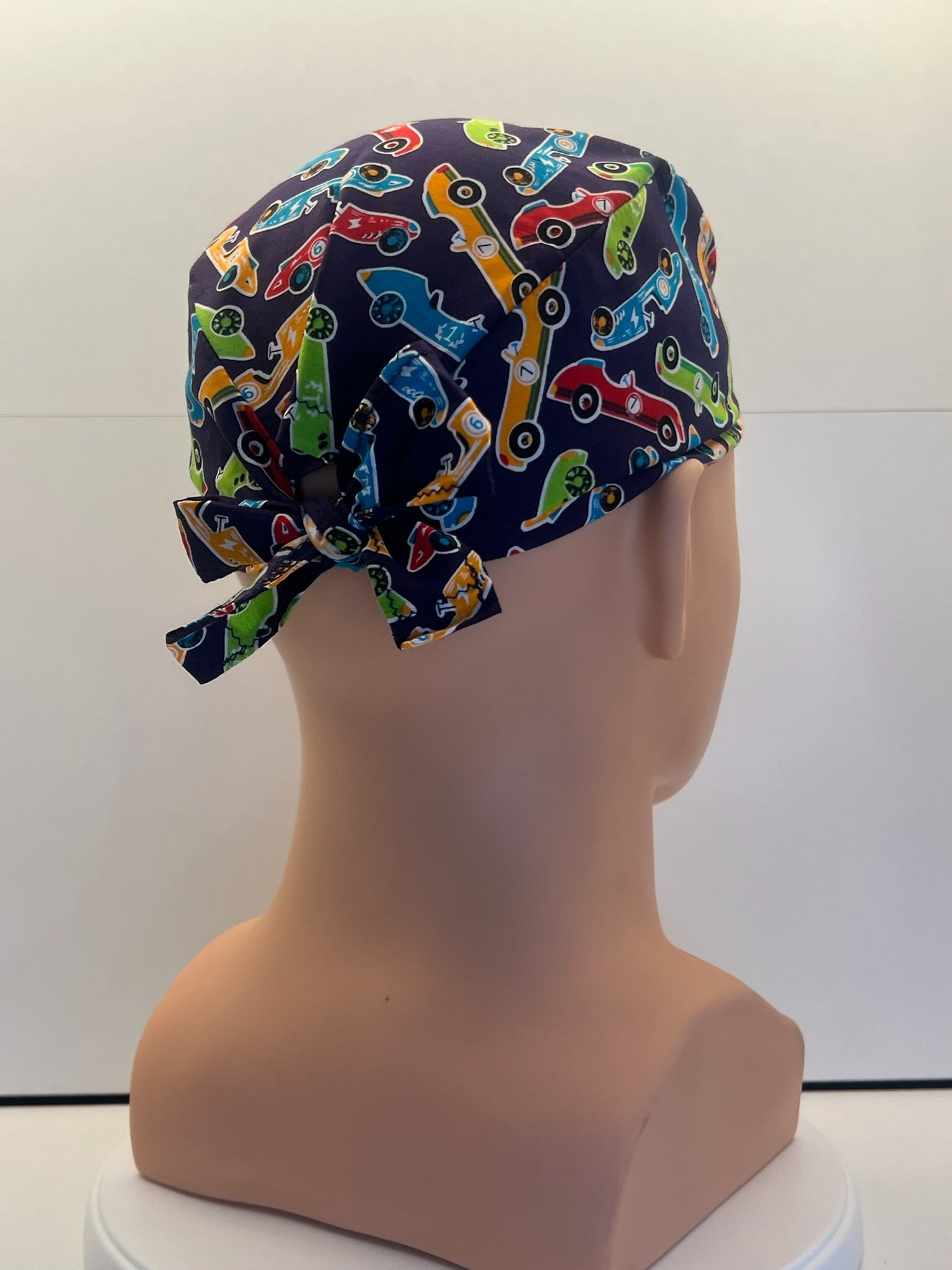 Racing Legends Cotton Fabric tie-back theatre scrub cap / hat