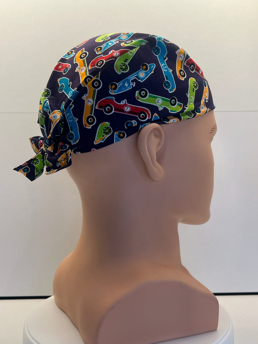 Racing Legends Cotton Fabric tie-back theatre scrub cap / hat