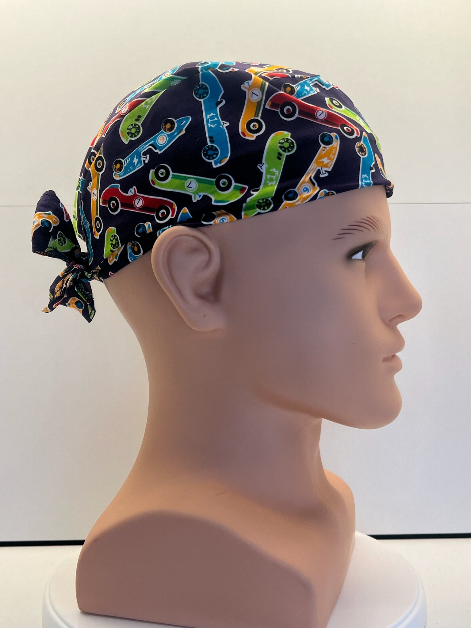 Racing Legends Cotton Fabric tie-back theatre scrub cap / hat