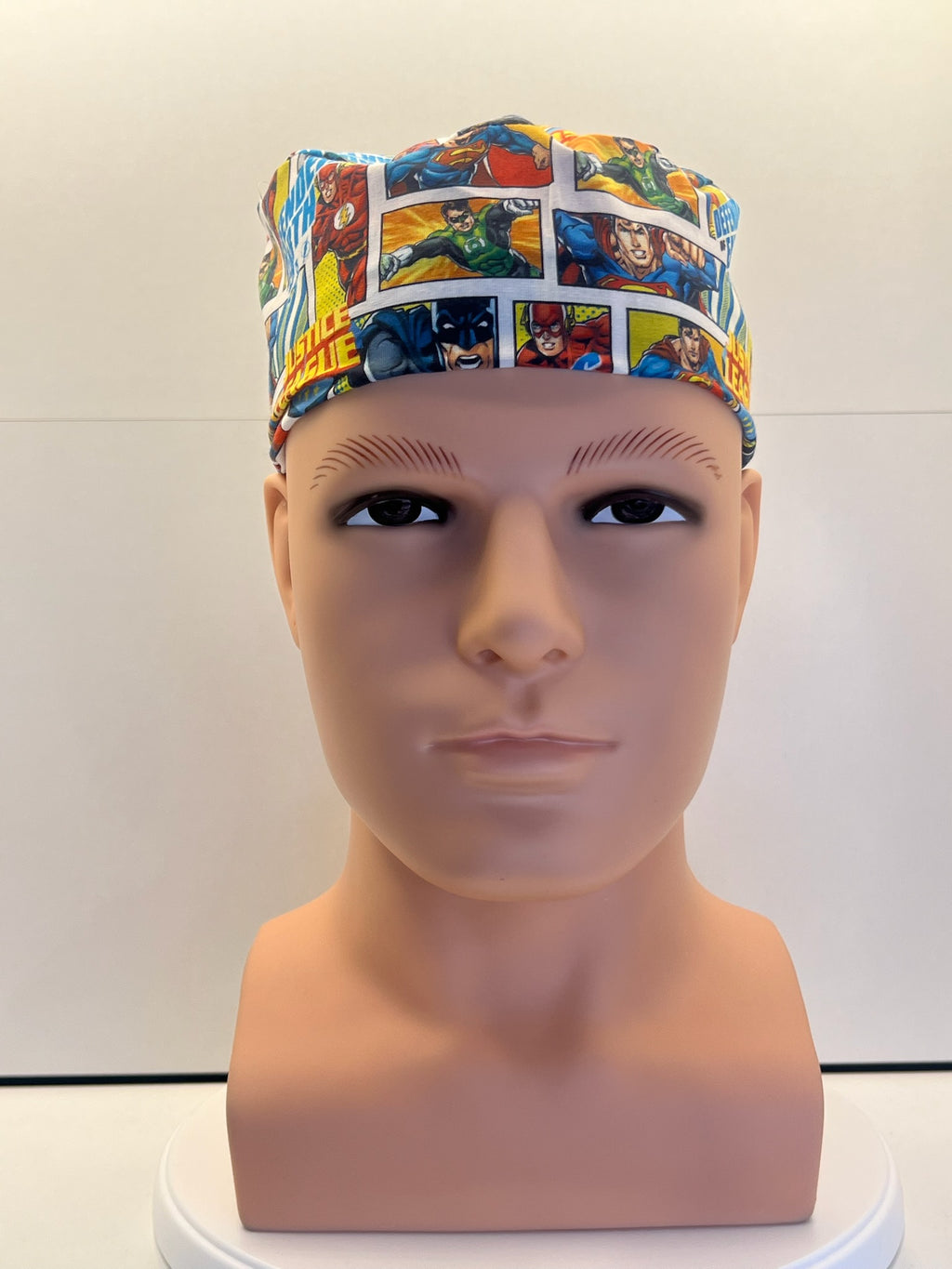 Justice League Cotton Fabric Tie-Back Theatre Scrub Cap / Hat