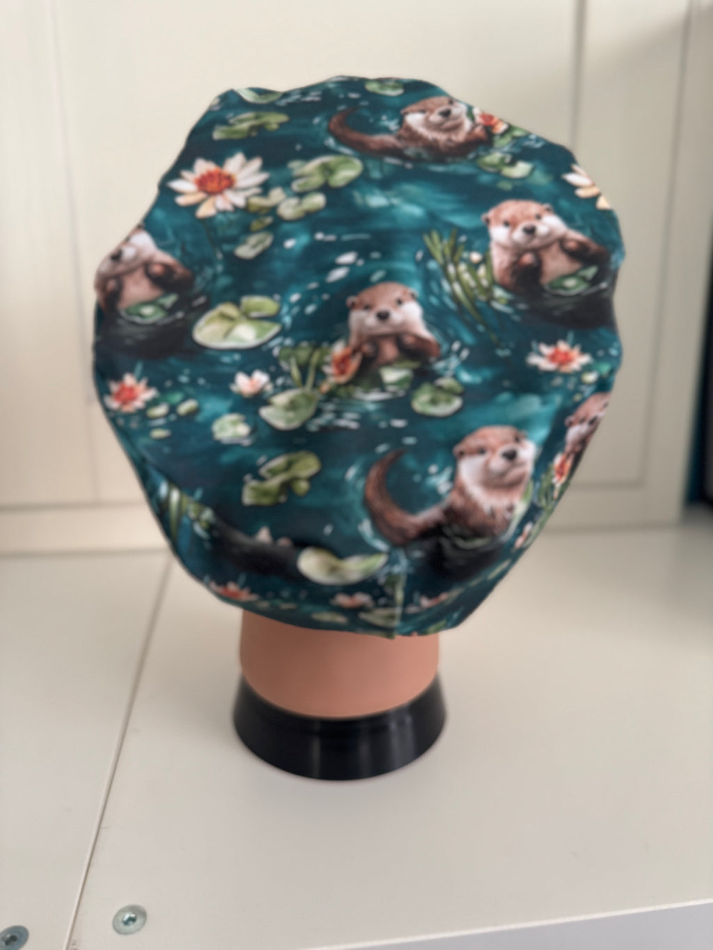 Peaceful Otters Premium Cotton Jersey super soft theatre scrub hat/cap