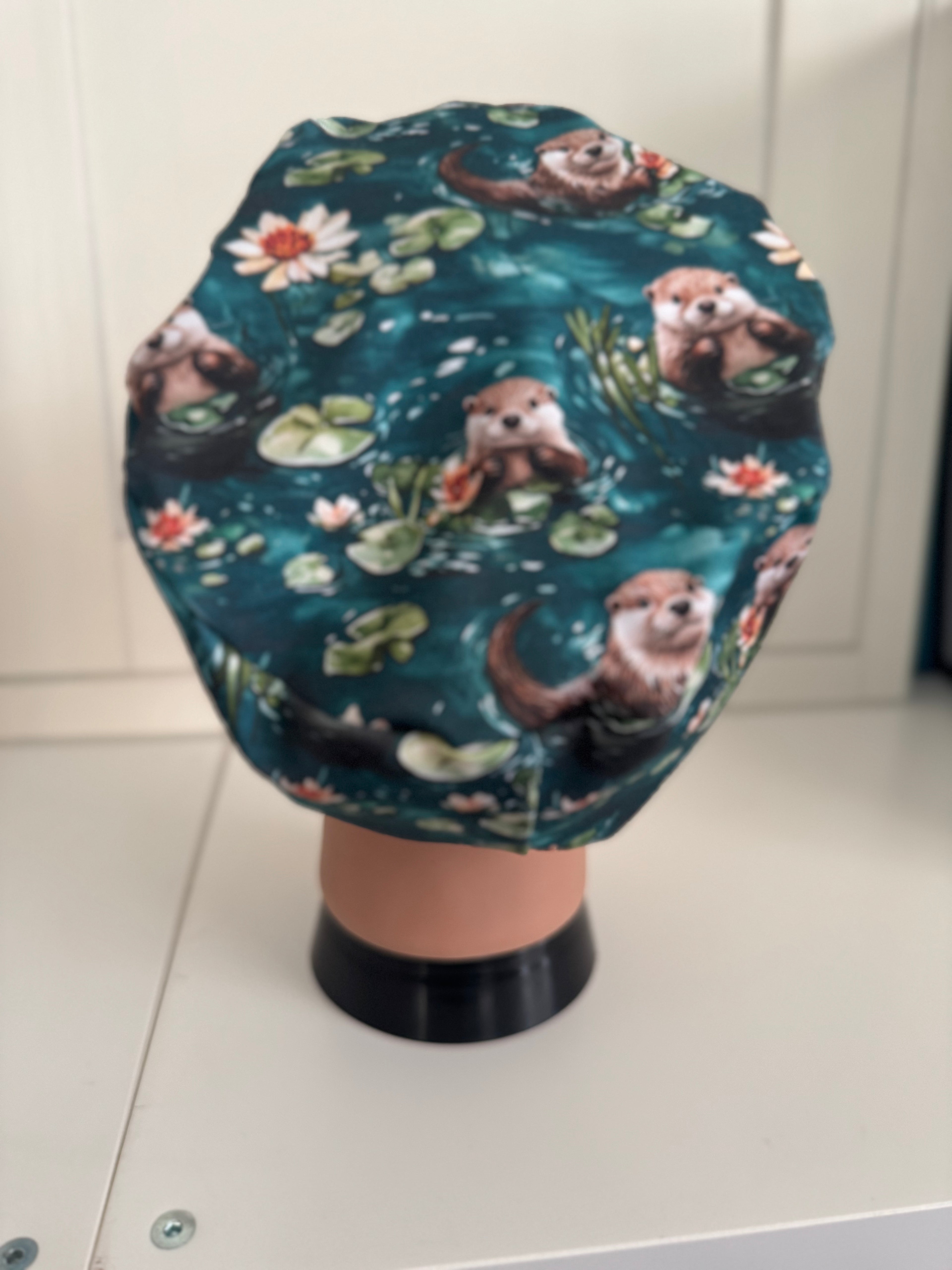 Peaceful Otters Premium Cotton Jersey super soft theatre scrub hat/cap