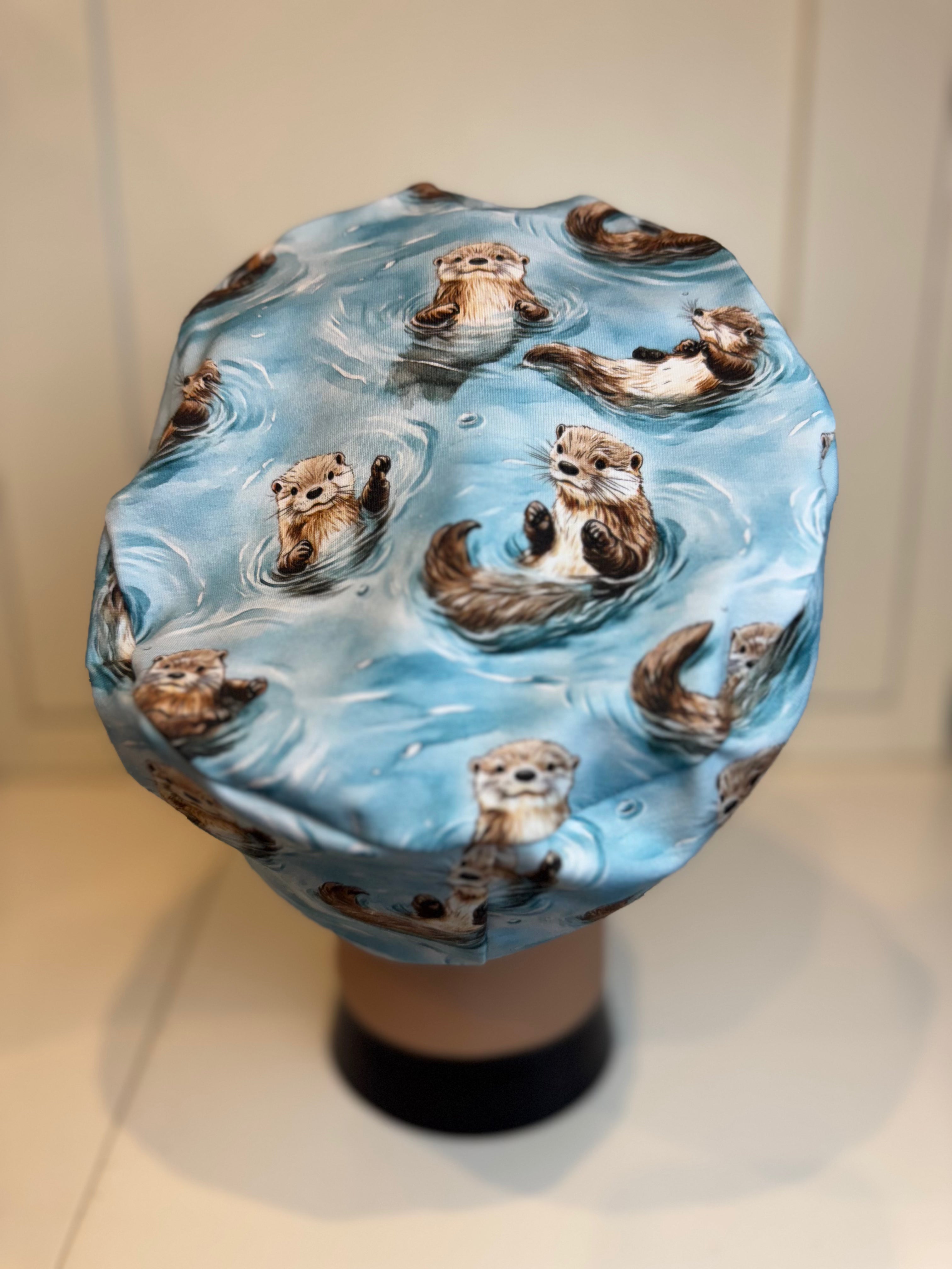 Playful Otters Premium Cotton Jersey super soft theatre scrub hat/cap