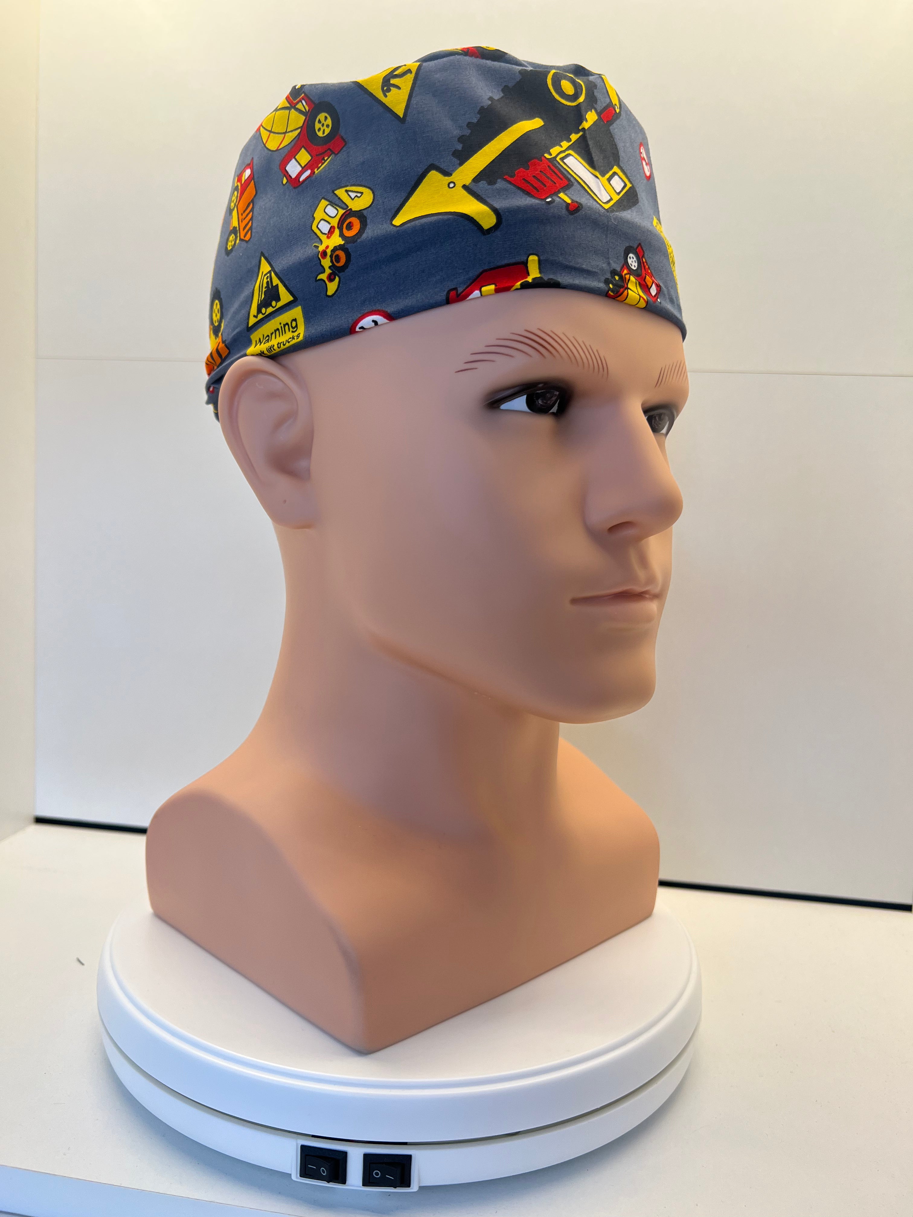 Construction Crew Cotton Fabric Tie-Back Theatre Scrub Cap / Hat