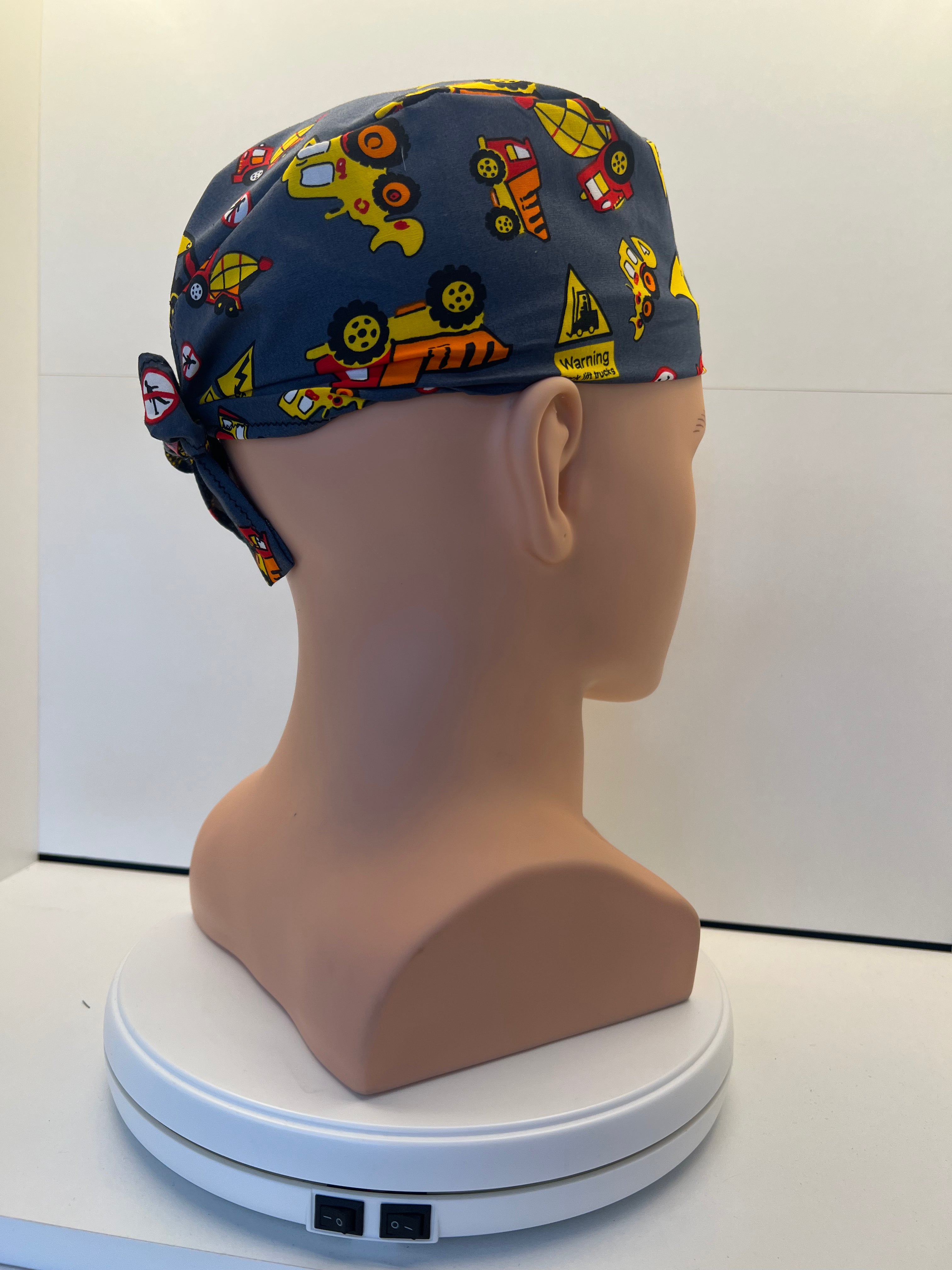 Construction Crew Cotton Fabric Tie-Back Theatre Scrub Cap / Hat