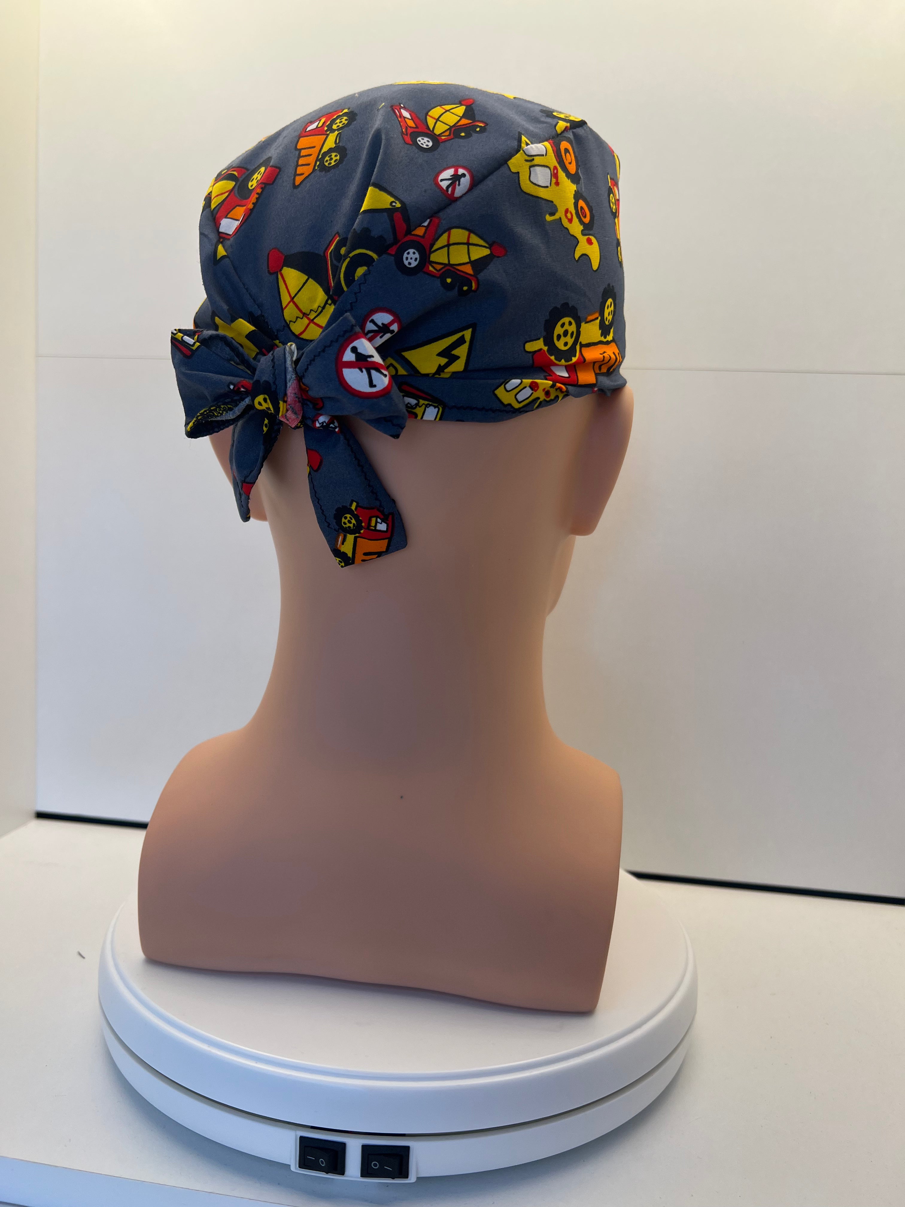 Construction Crew Cotton Fabric Tie-Back Theatre Scrub Cap / Hat