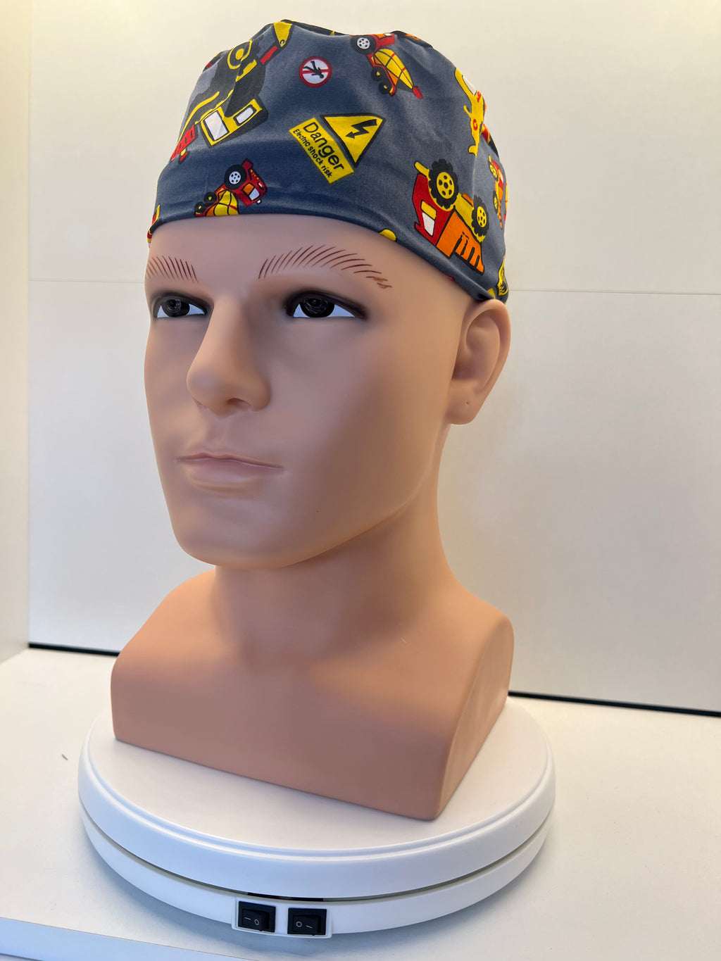 Construction Crew Cotton Fabric Tie-Back Theatre Scrub Cap / Hat