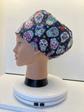 Sugar Skulls Cotton Fabric Theatre Scrub Cap / Hat.  UK Handmade.
