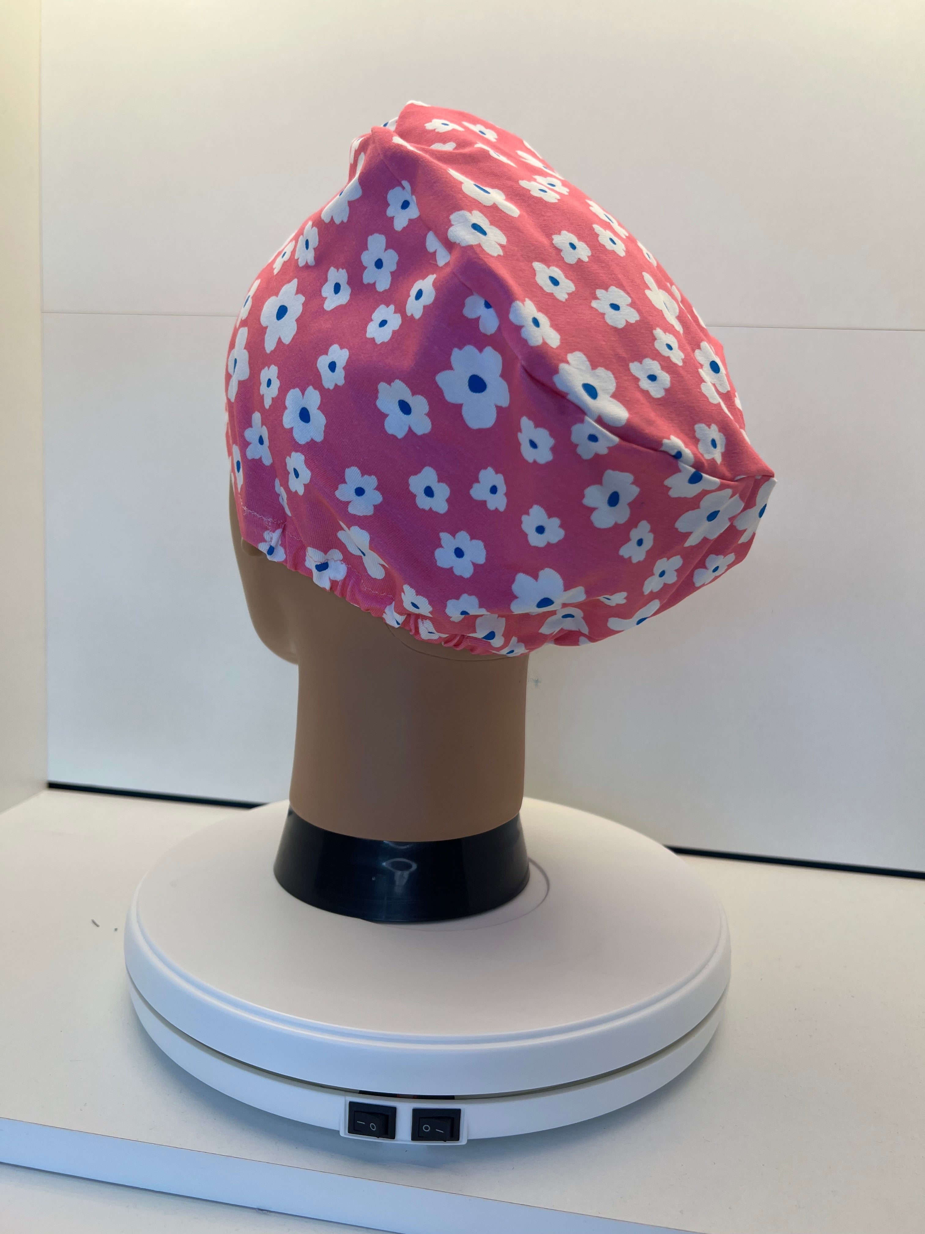 Pink Petals Print Jersey Theatre Hat.  Standard & Large Size.