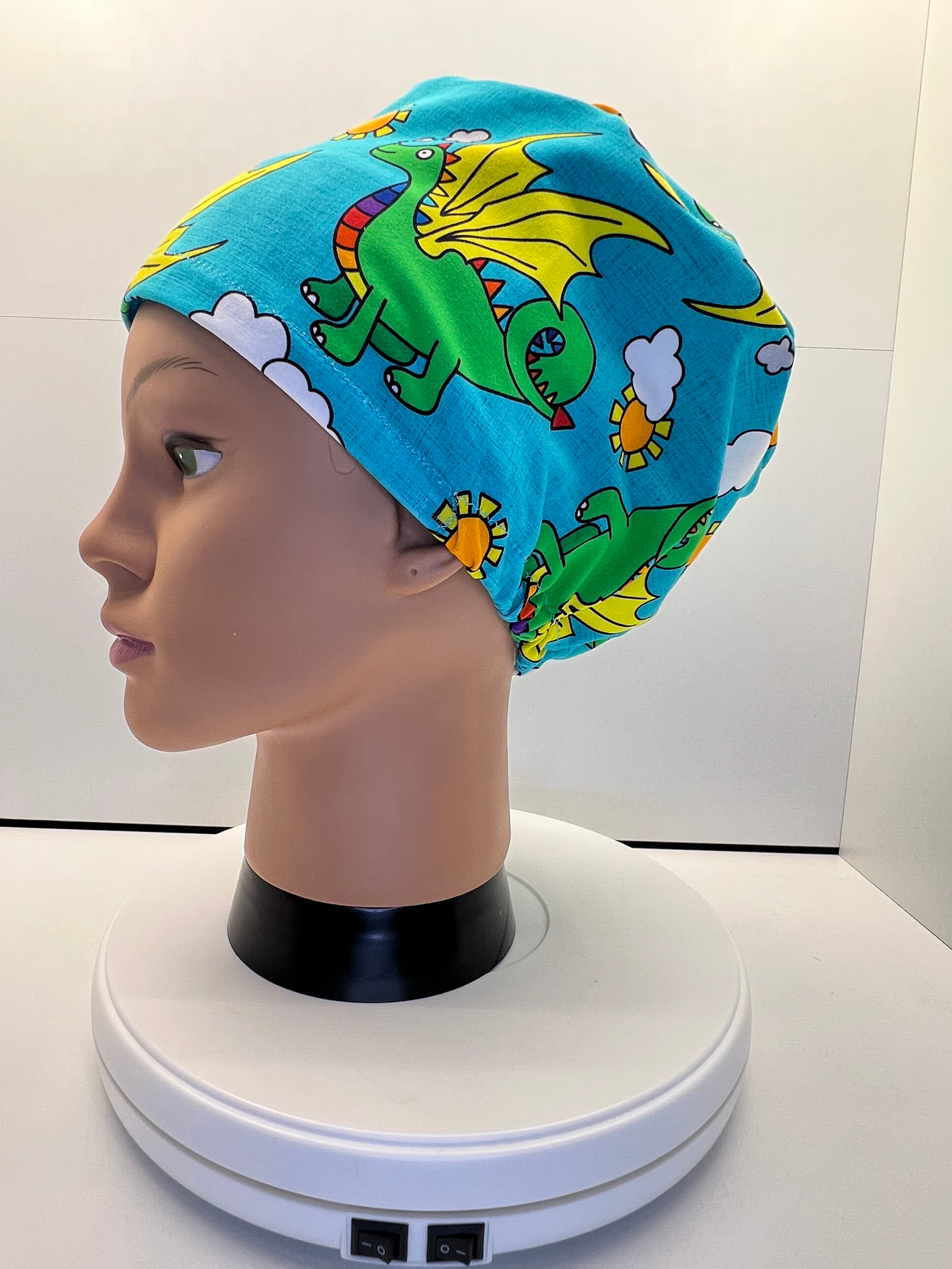 Dragon Skies Stretch Jersey Theatre Hat.  Standard & Large Size