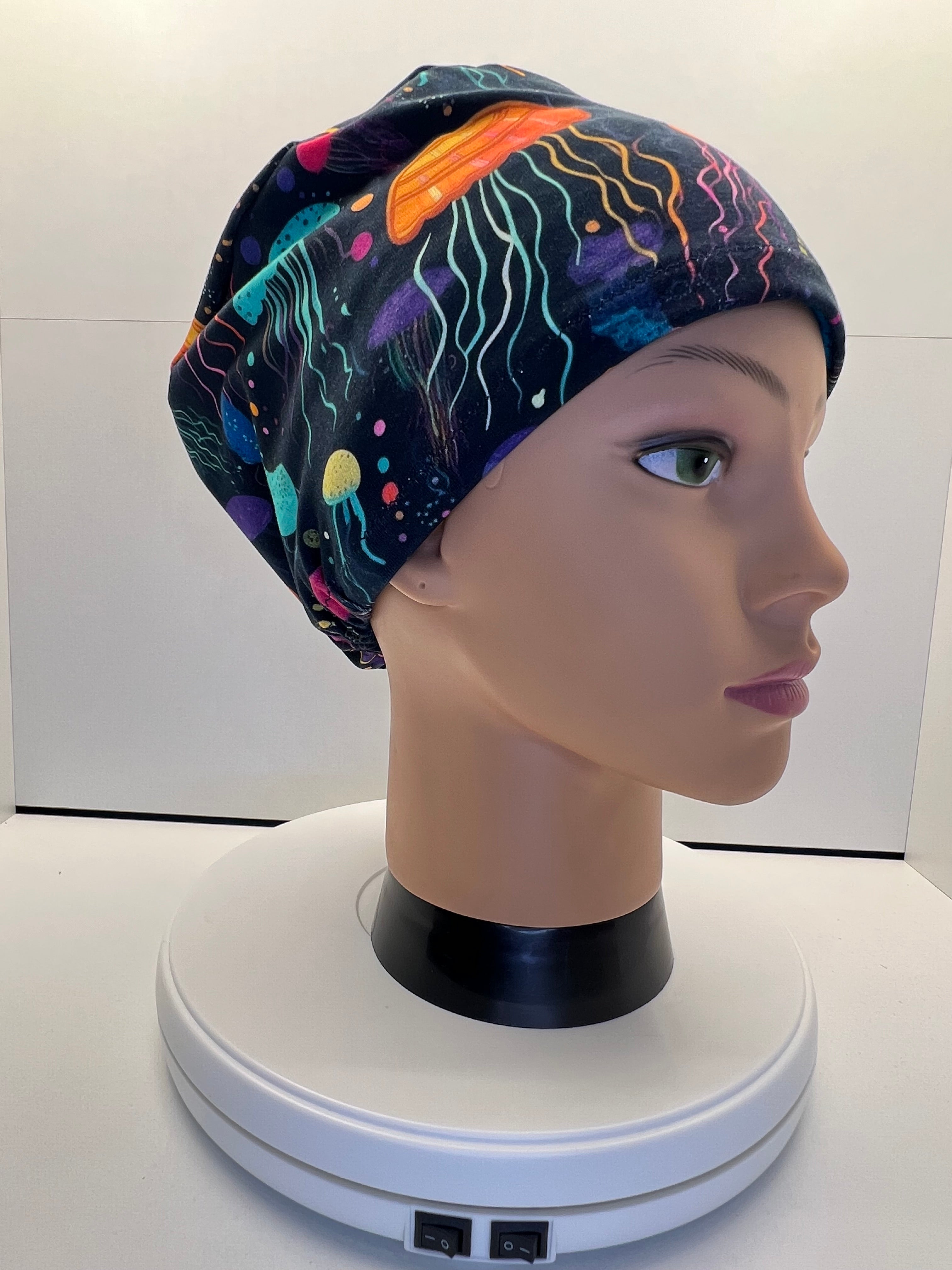 Jellyfish Dreams Stretch Jersey Theatre Hat.  Standard & Large Size
