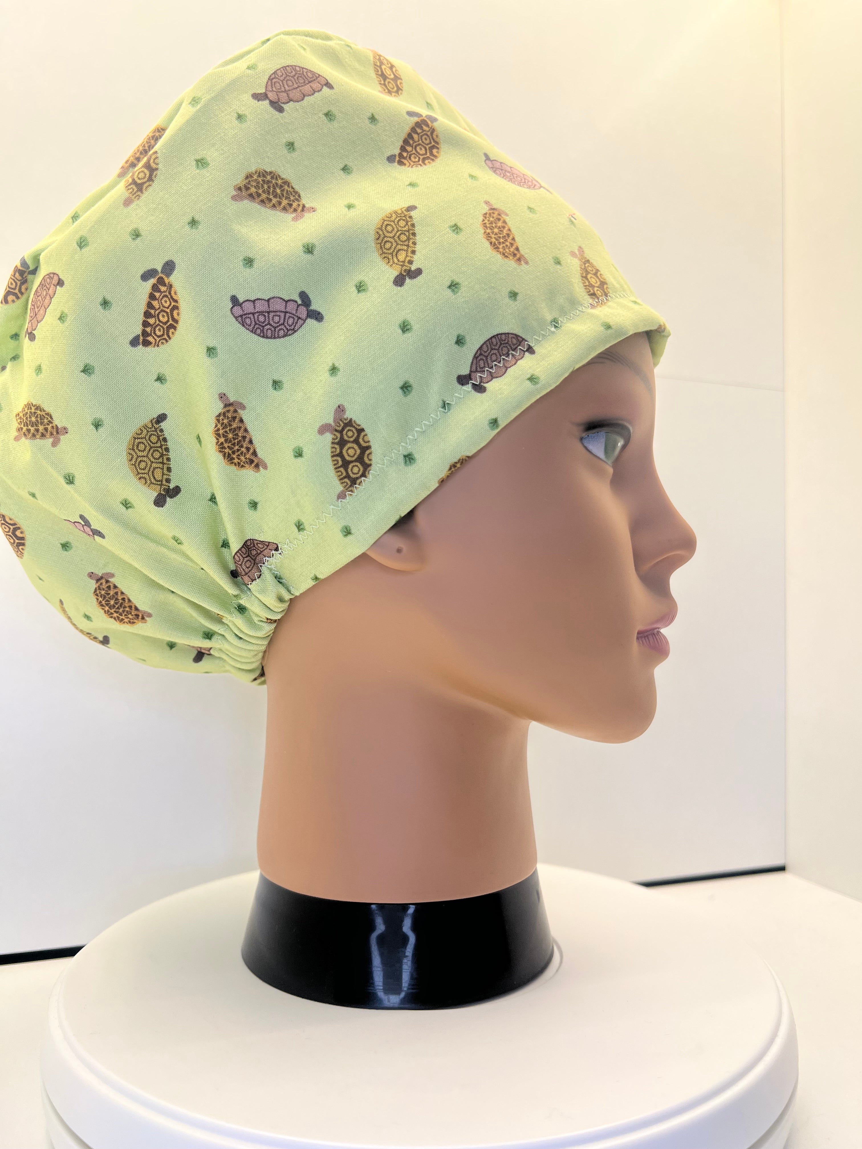 Tiny Tortoises 100% Cotton Scrub Cap/Theatre Hat - UK Handmade