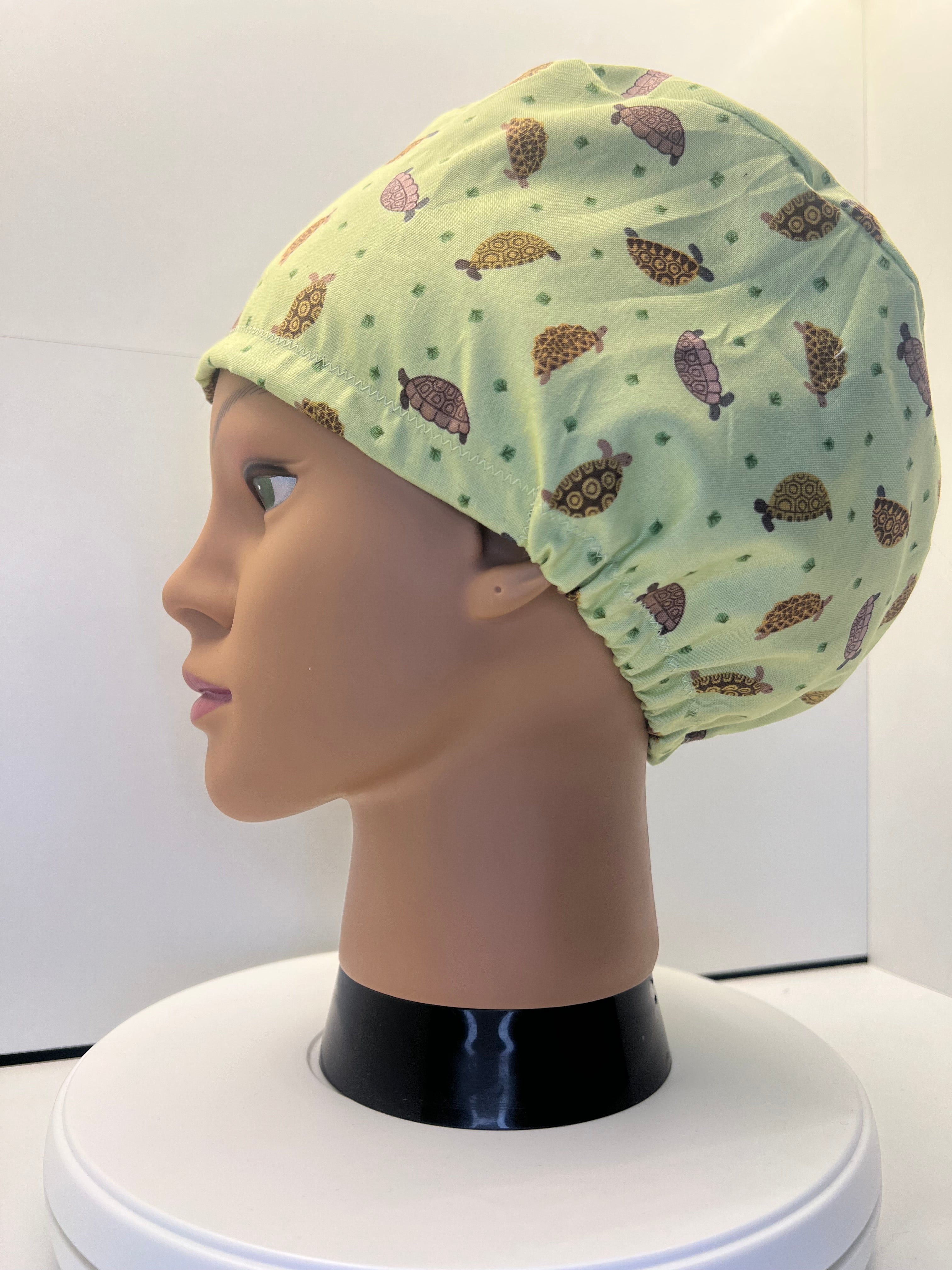 Tiny Tortoises 100% Cotton Scrub Cap/Theatre Hat - UK Handmade