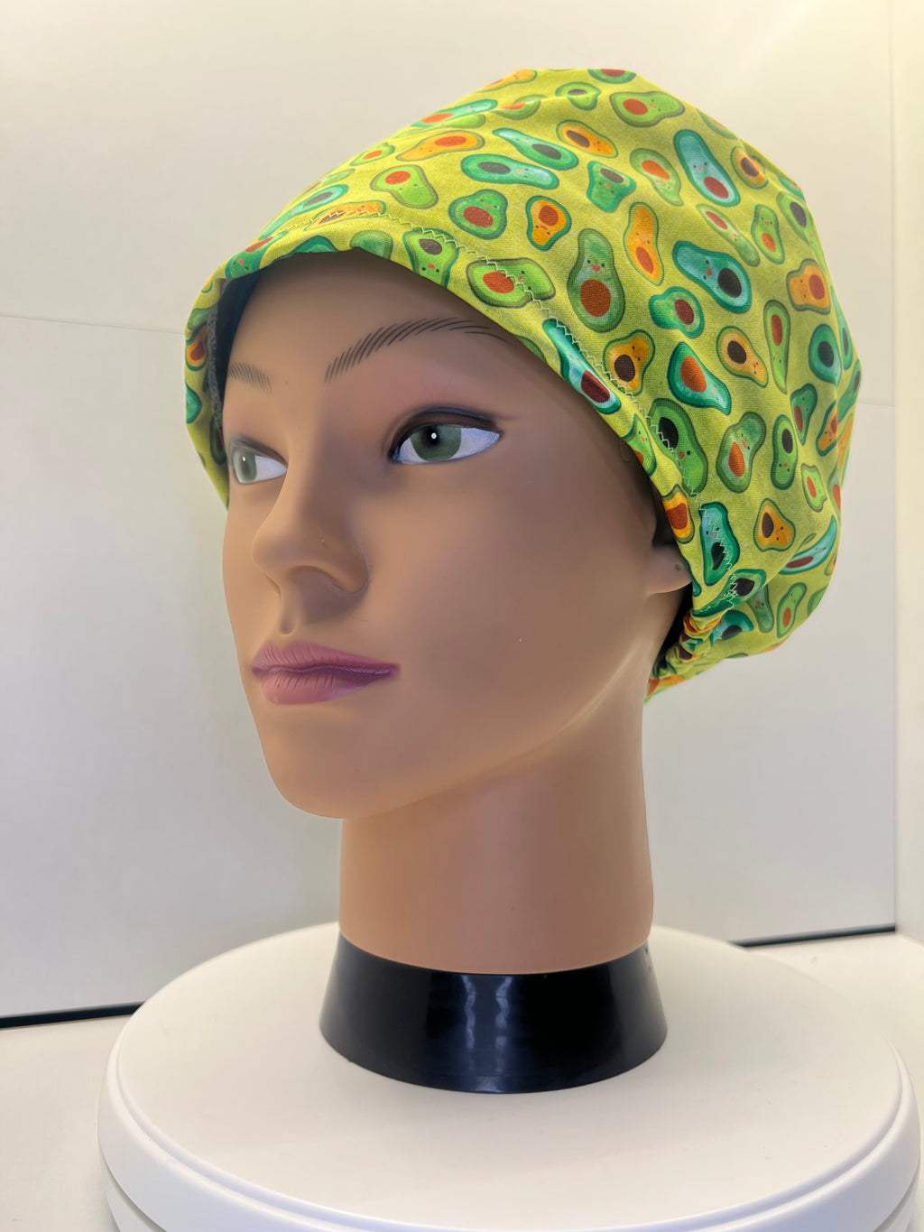 Avocado Smiles 100% Cotton Scrub Cap/Theatre Hat - Optional satin Lining