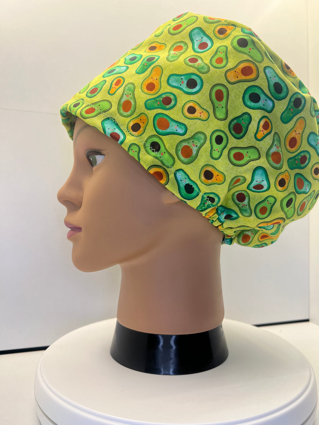 Avocado Smiles 100% Cotton Scrub Cap/Theatre Hat - Optional satin Lining
