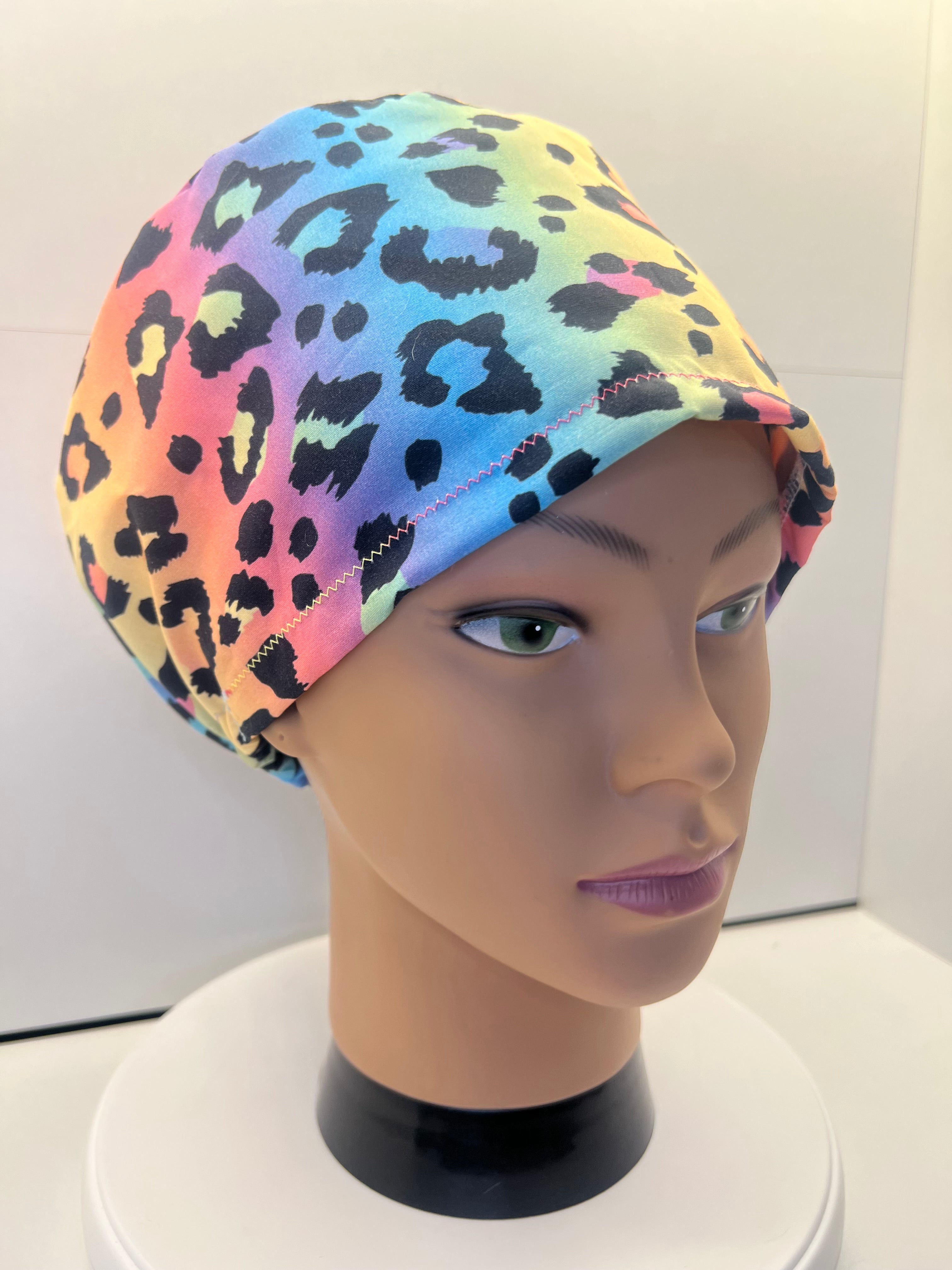 Leopard Skies 100% Cotton Scrub Cap/Theatre Hat - UK Handmade