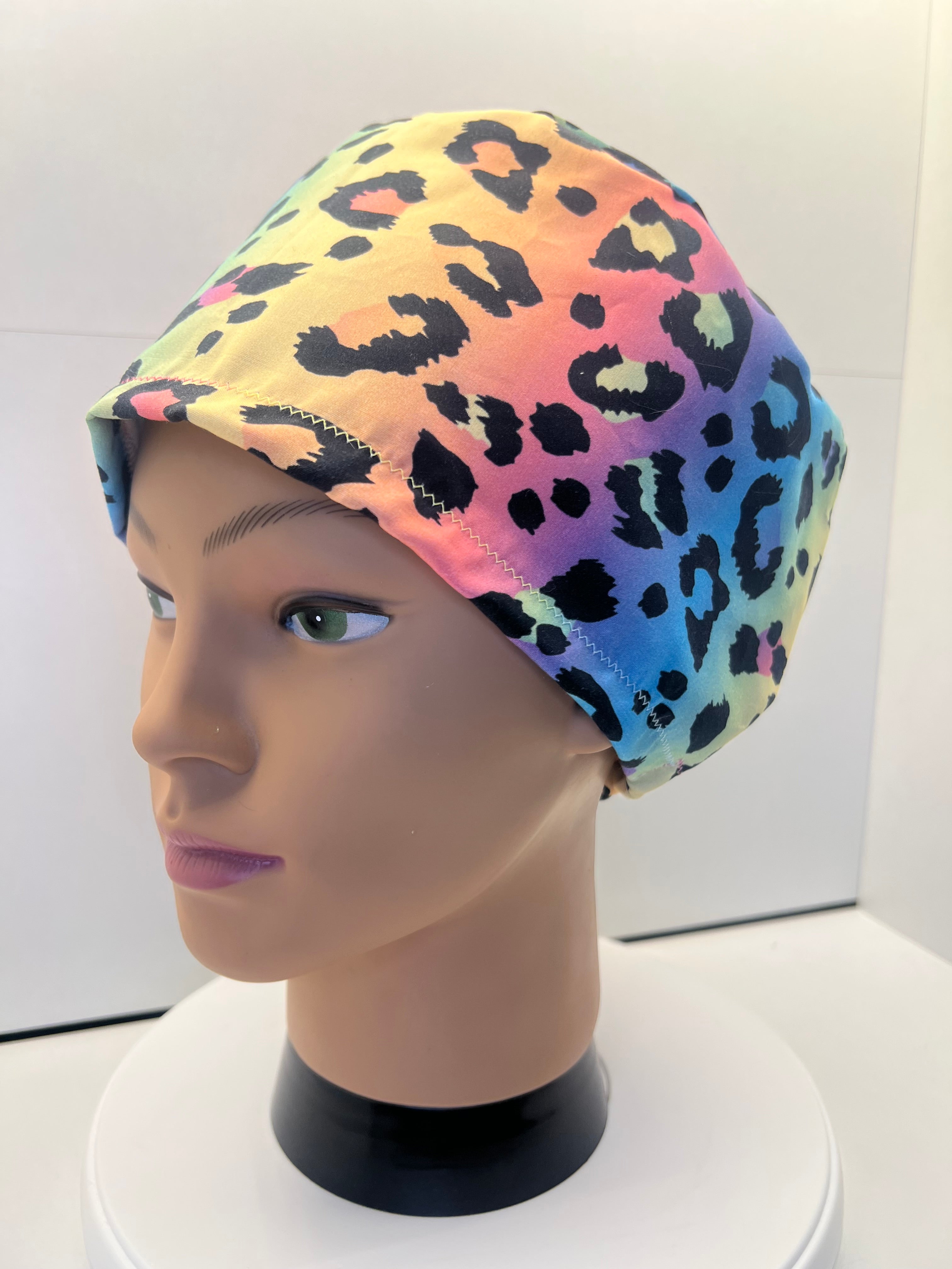 Leopard Skies 100% Cotton Scrub Cap/Theatre Hat - UK Handmade