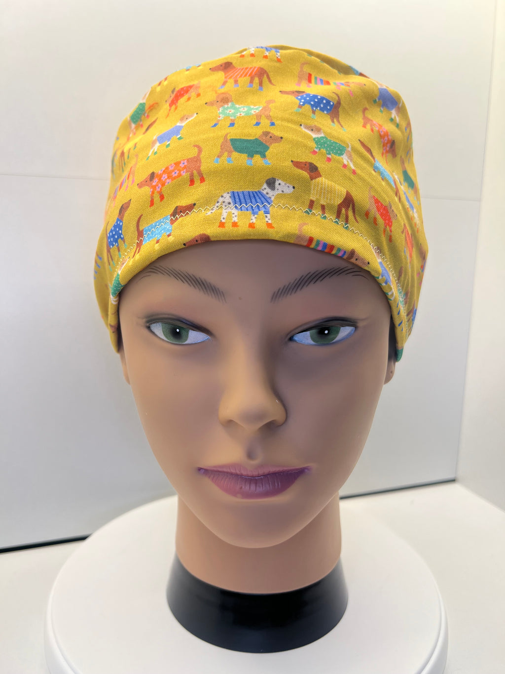 Winter Walkies 100% Cotton Theatre Scrub cap / hat.  UK Handmade
