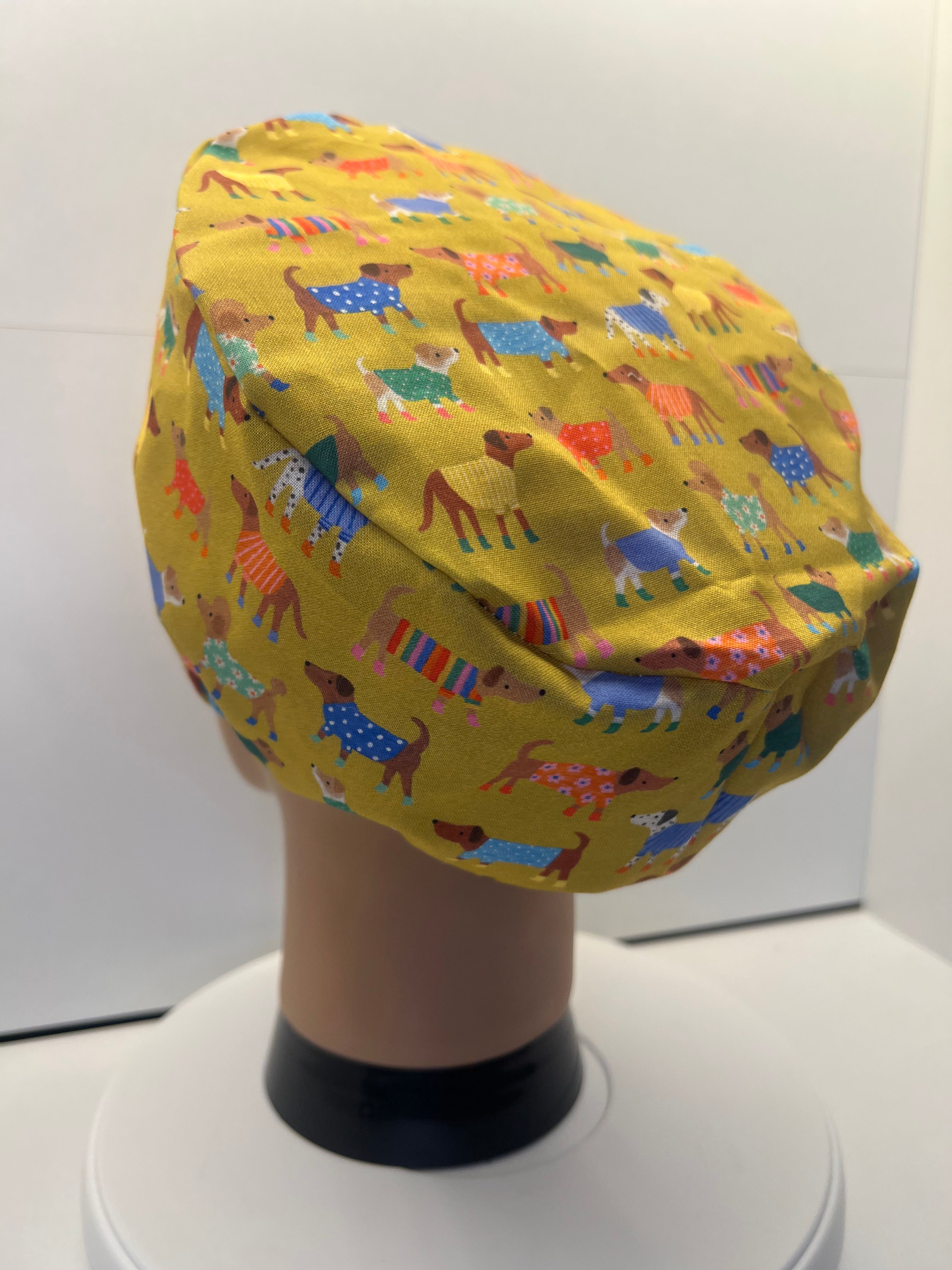 Winter Walkies 100% Cotton Theatre Scrub cap / hat.  UK Handmade