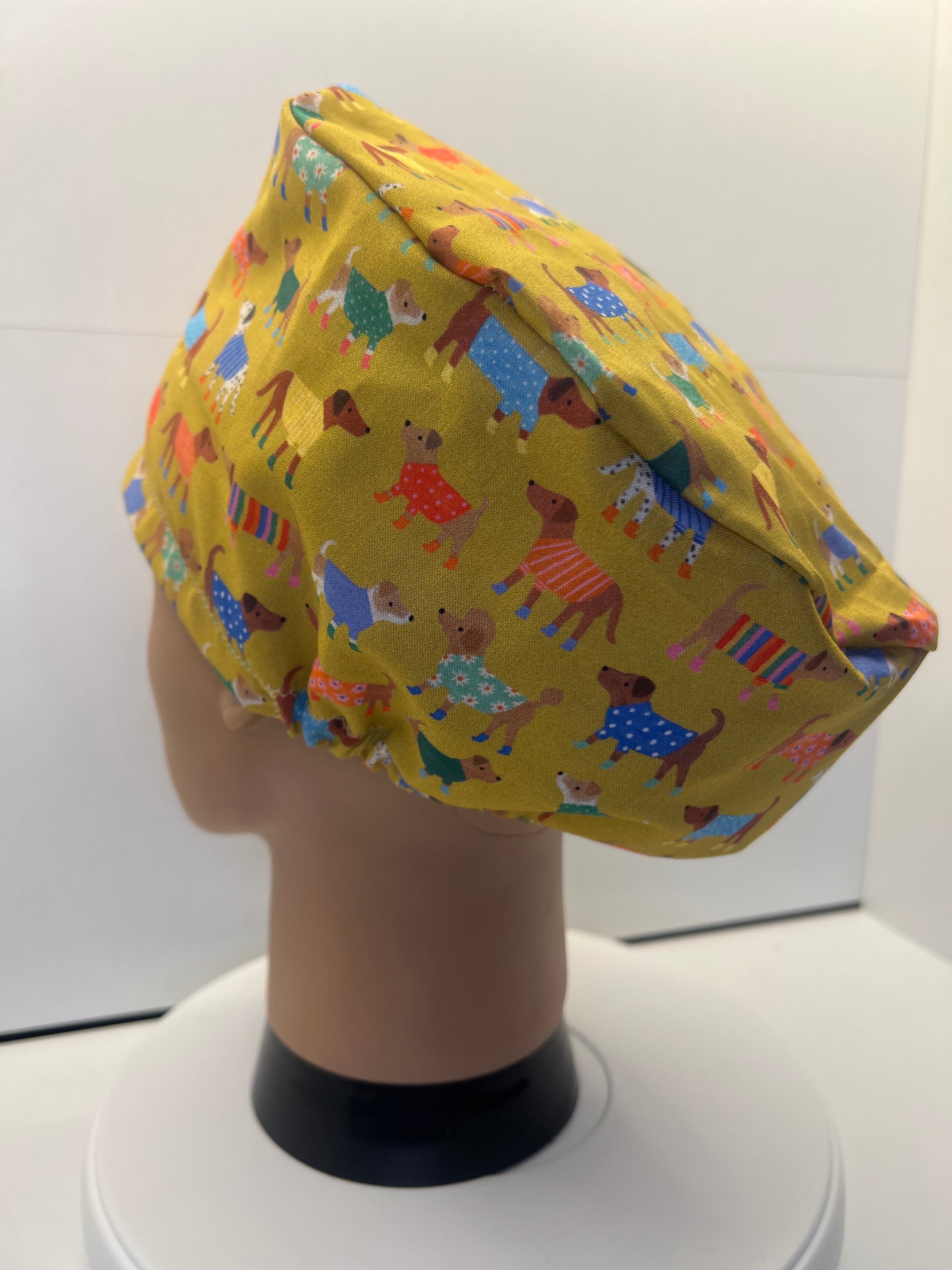 Winter Walkies 100% Cotton Theatre Scrub cap / hat.  UK Handmade