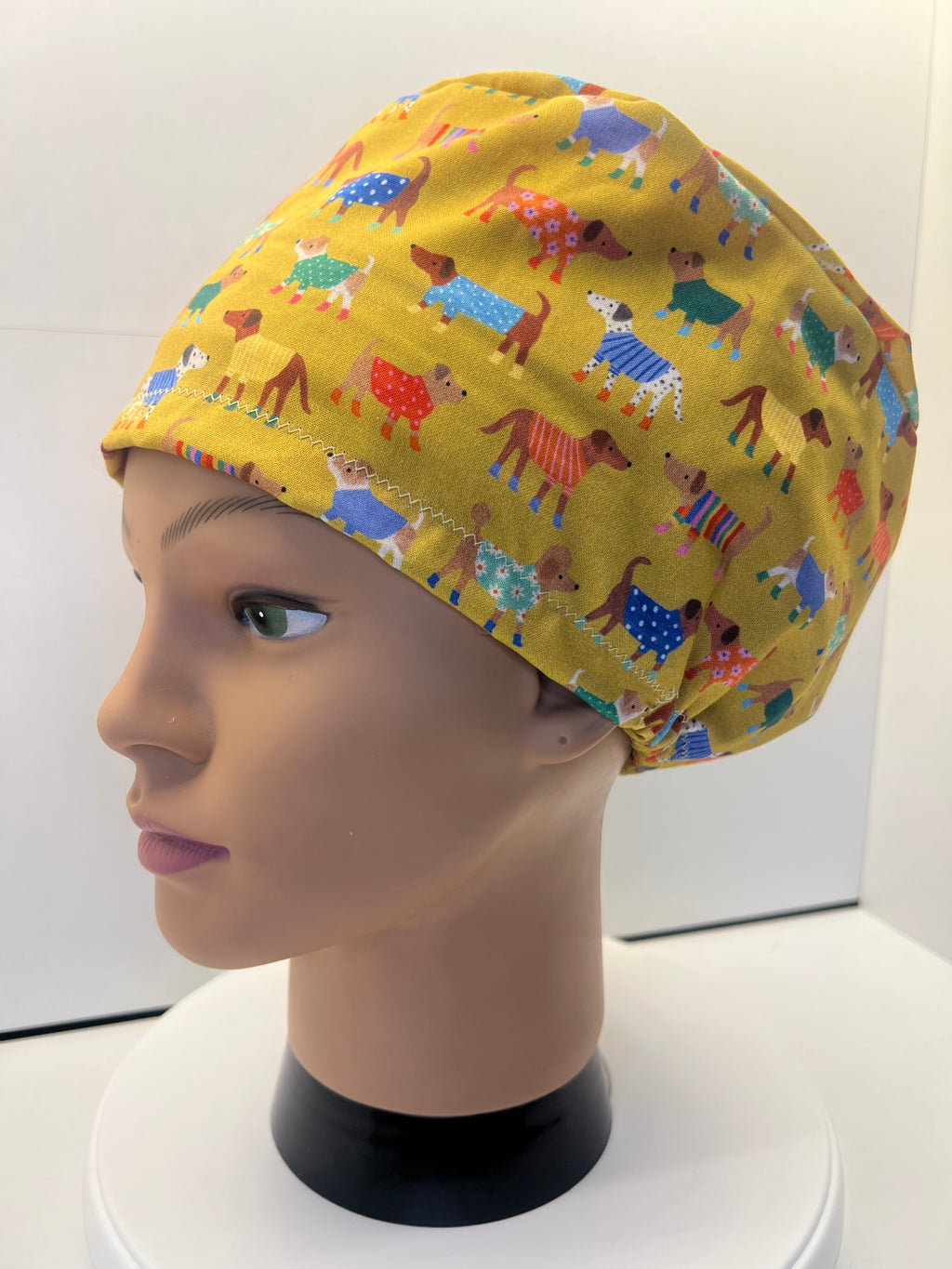 Winter Walkies 100% Cotton Theatre Scrub cap / hat.  UK Handmade