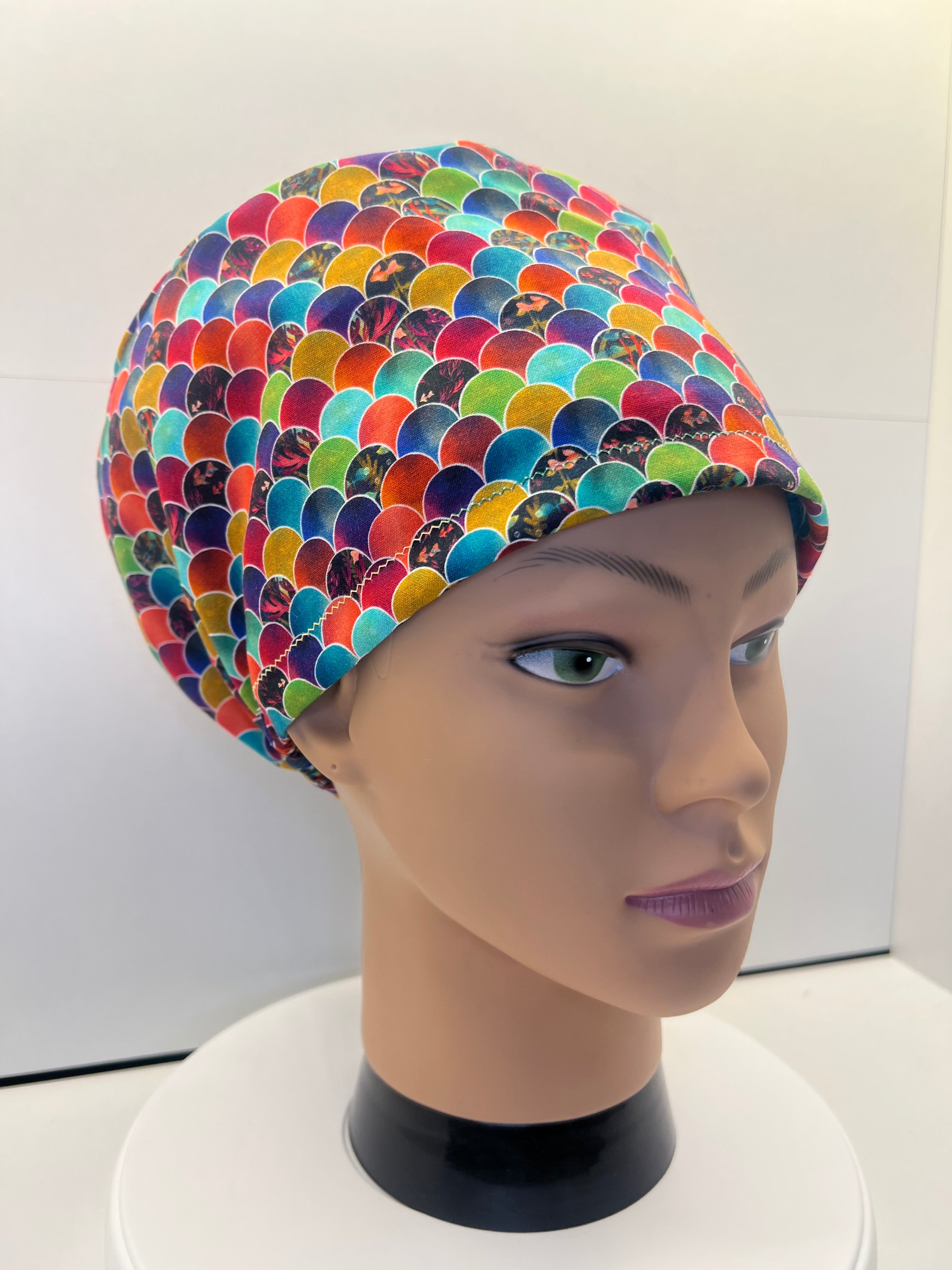 Mermaid Mosaic 100% Cotton Scrub Cap/Theatre Hat - UK Handmade