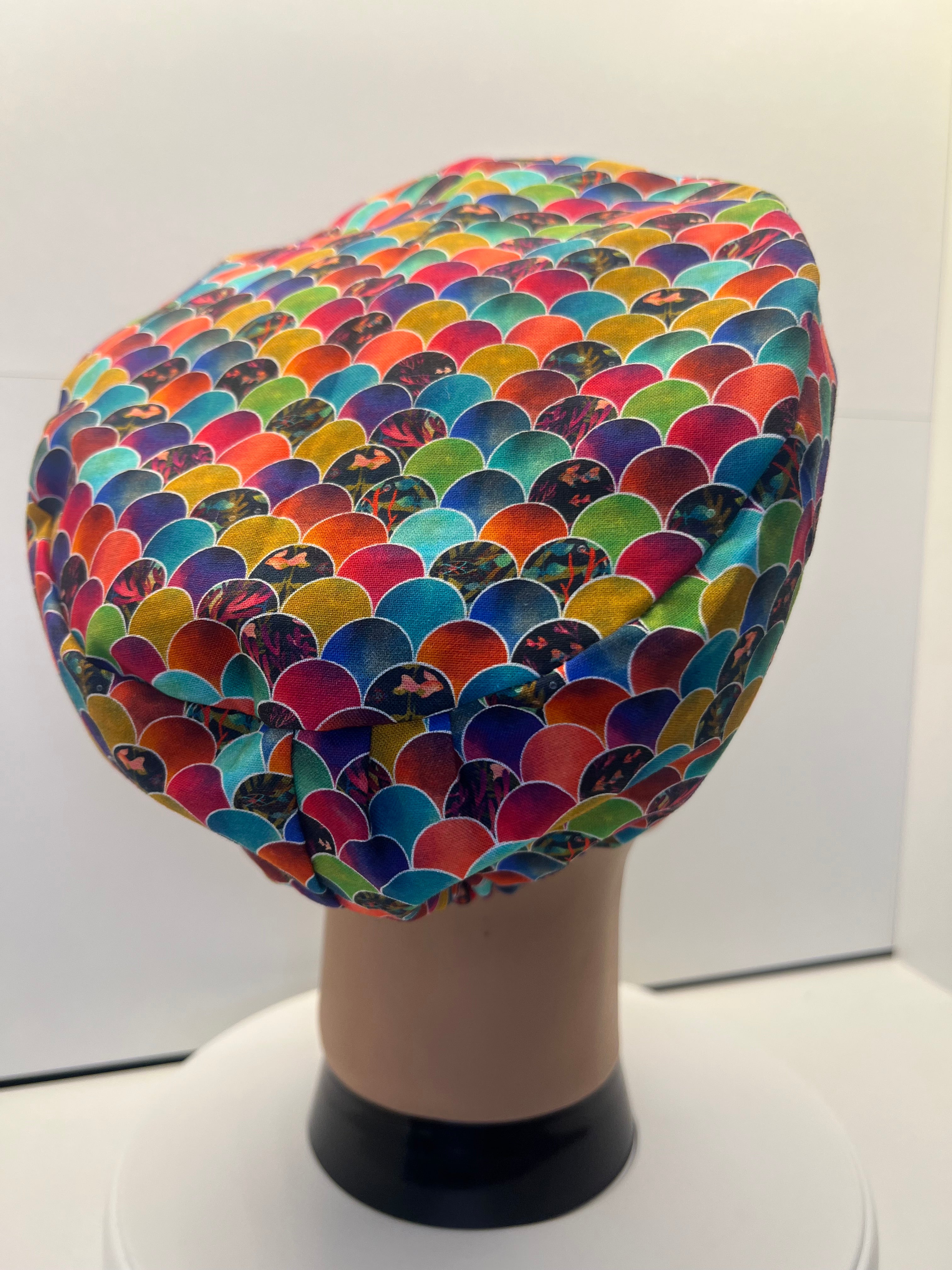 Mermaid Mosaic 100% Cotton Scrub Cap/Theatre Hat - UK Handmade