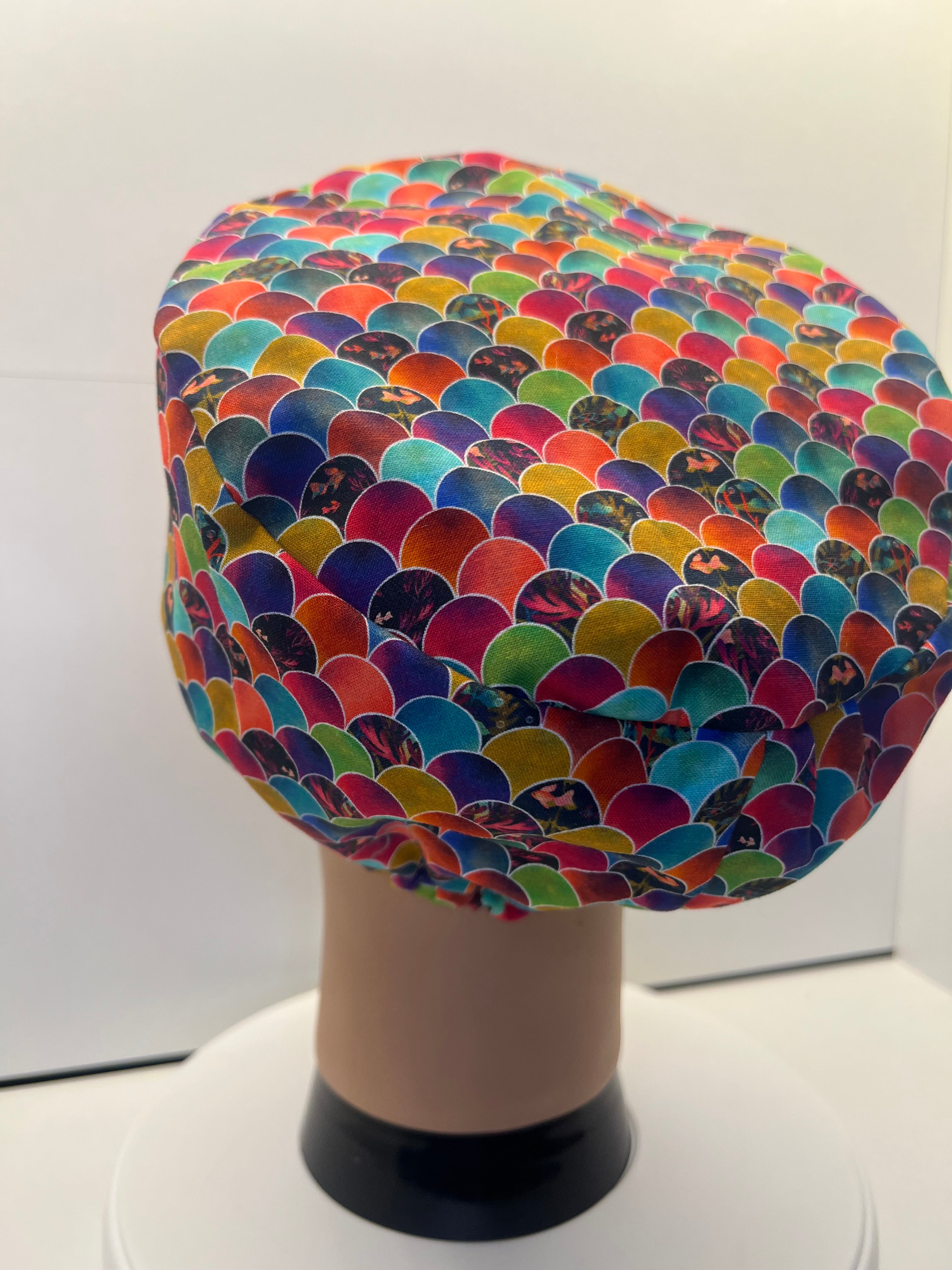 Mermaid Mosaic 100% Cotton Scrub Cap/Theatre Hat - UK Handmade