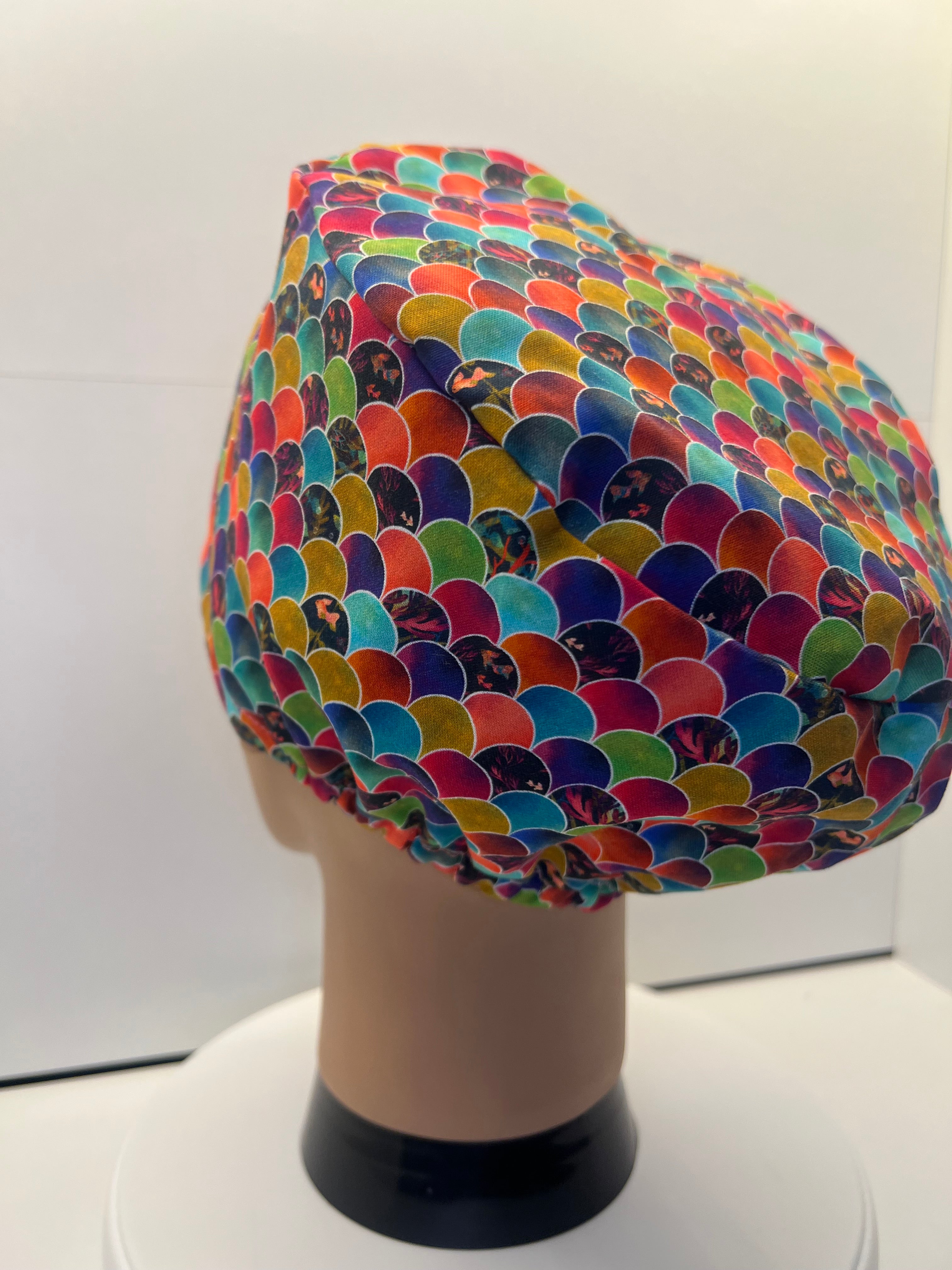 Mermaid Mosaic 100% Cotton Scrub Cap/Theatre Hat - UK Handmade
