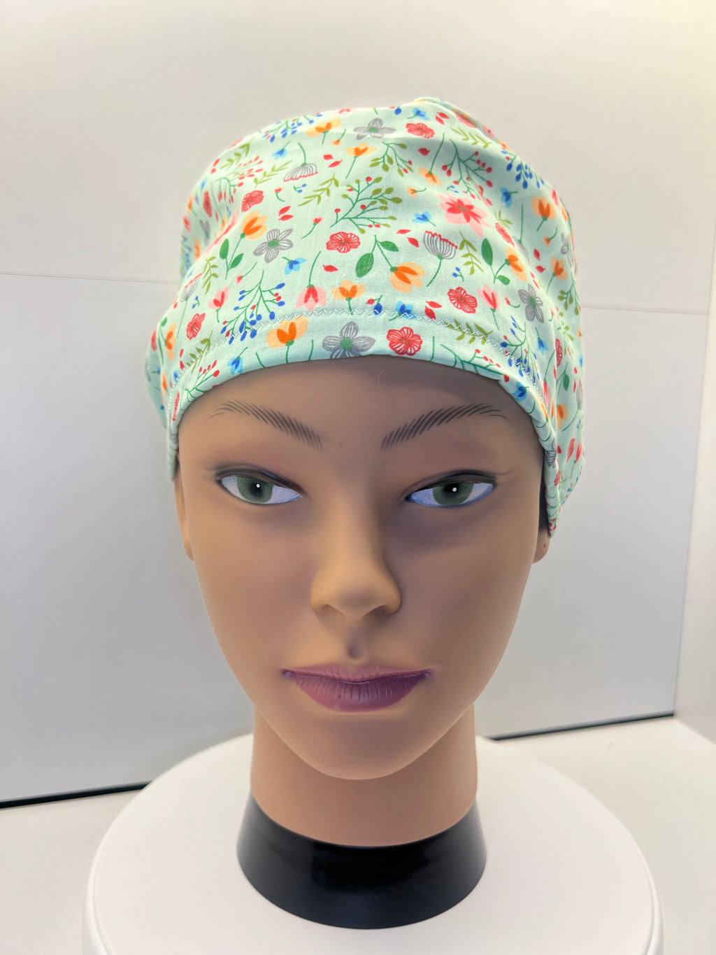 Mint Meadow 100% Cotton Scrub Cap/Theatre Hat - UK Handmade