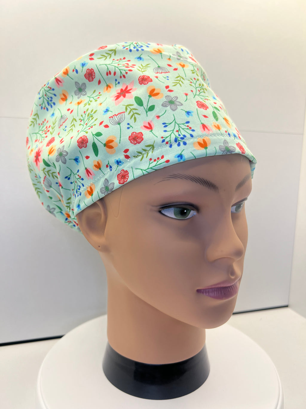 Mint Meadow 100% Cotton Scrub Cap/Theatre Hat - UK Handmade