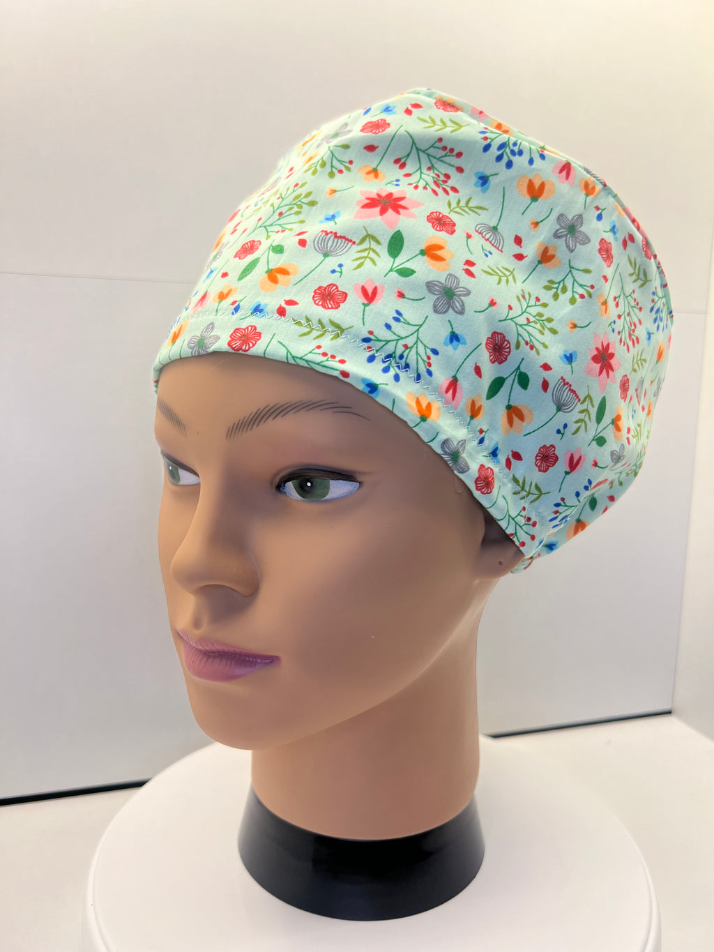 Mint Meadow 100% Cotton Scrub Cap/Theatre Hat - UK Handmade