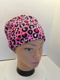 Leopard Love Soft Jersey Fabric Theatre Scrub Cap / Hat.  UK Handmade.