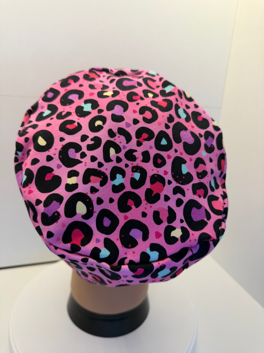 Leopard Love Soft Jersey Fabric Theatre Scrub Cap / Hat.  UK Handmade.